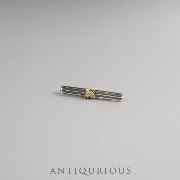 Tiffany Signature Cross Tie Clip, SV925/750, 1995