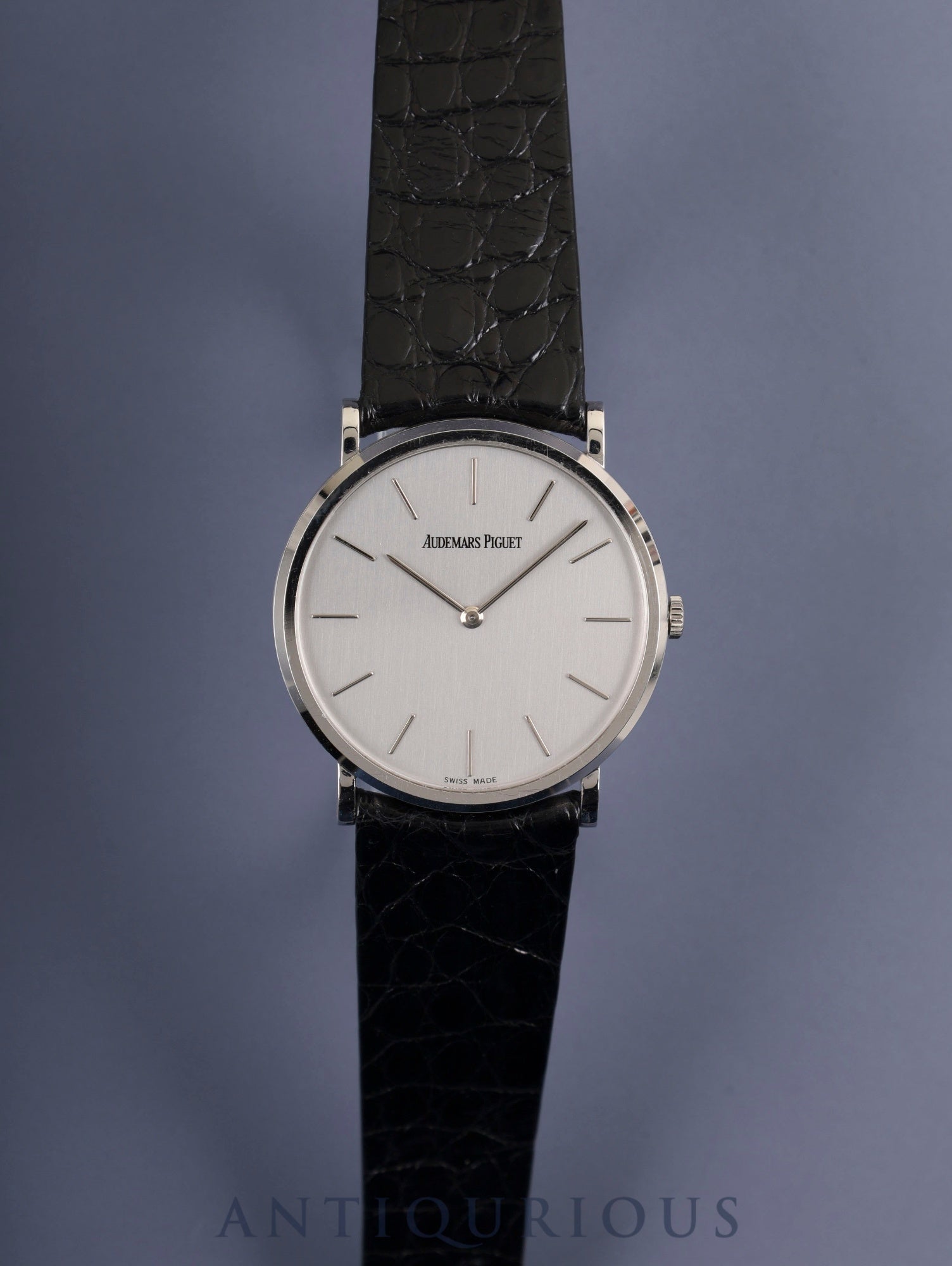 オーデマ・ピゲ エクストラフラット 4791BC.0.0002 手巻き Cal.2080 750WG 純正革ベルト 純正尾錠(750WG) シルバー文字盤 タグ オーバーホール済み