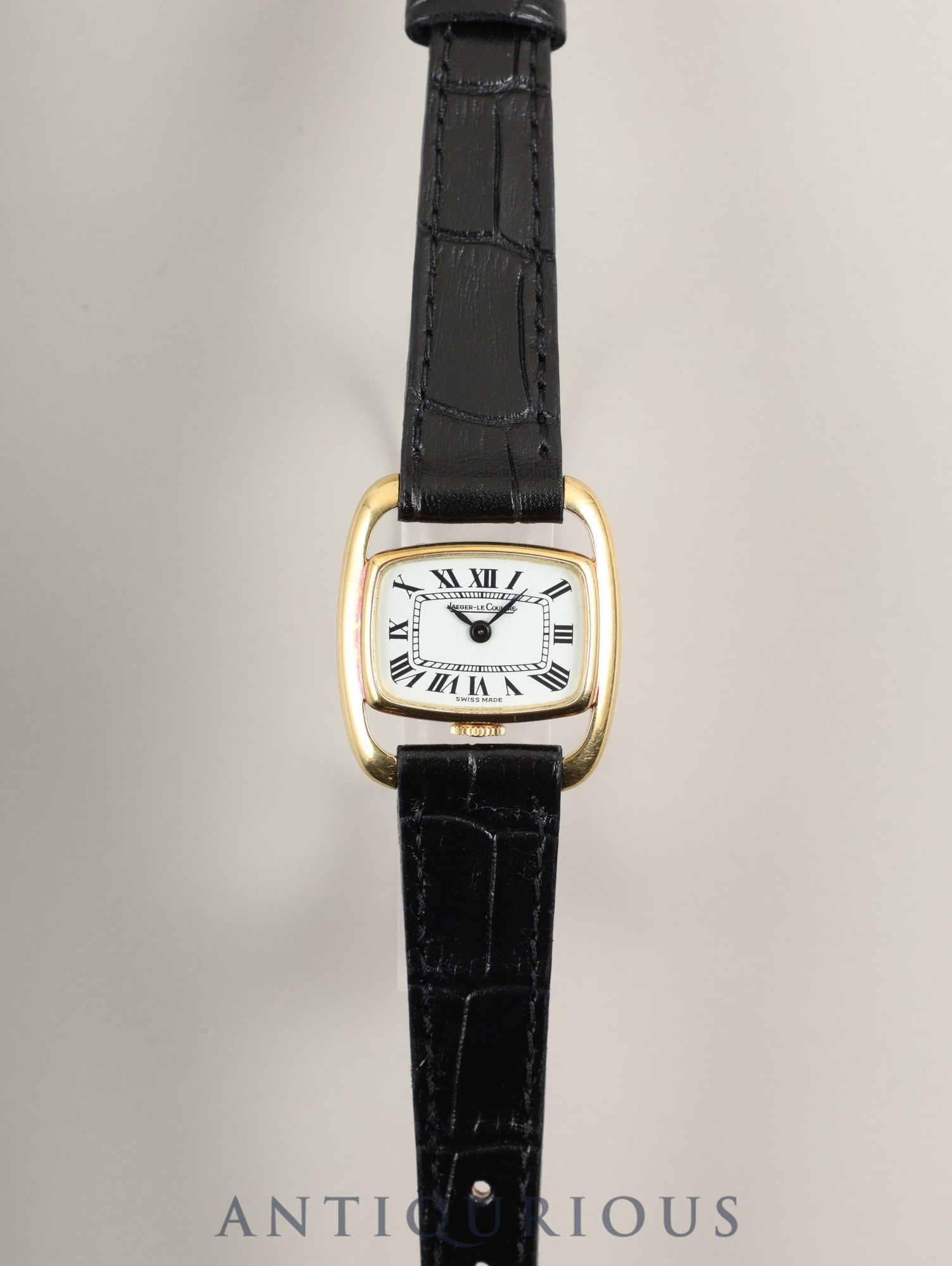 Jaeger-LeCoultre Driver's Watch Etrier 6147.21 Manual Winding Caliber 750 Leather Strap with Genuine GP Buckle White Roman Dial Overhauled