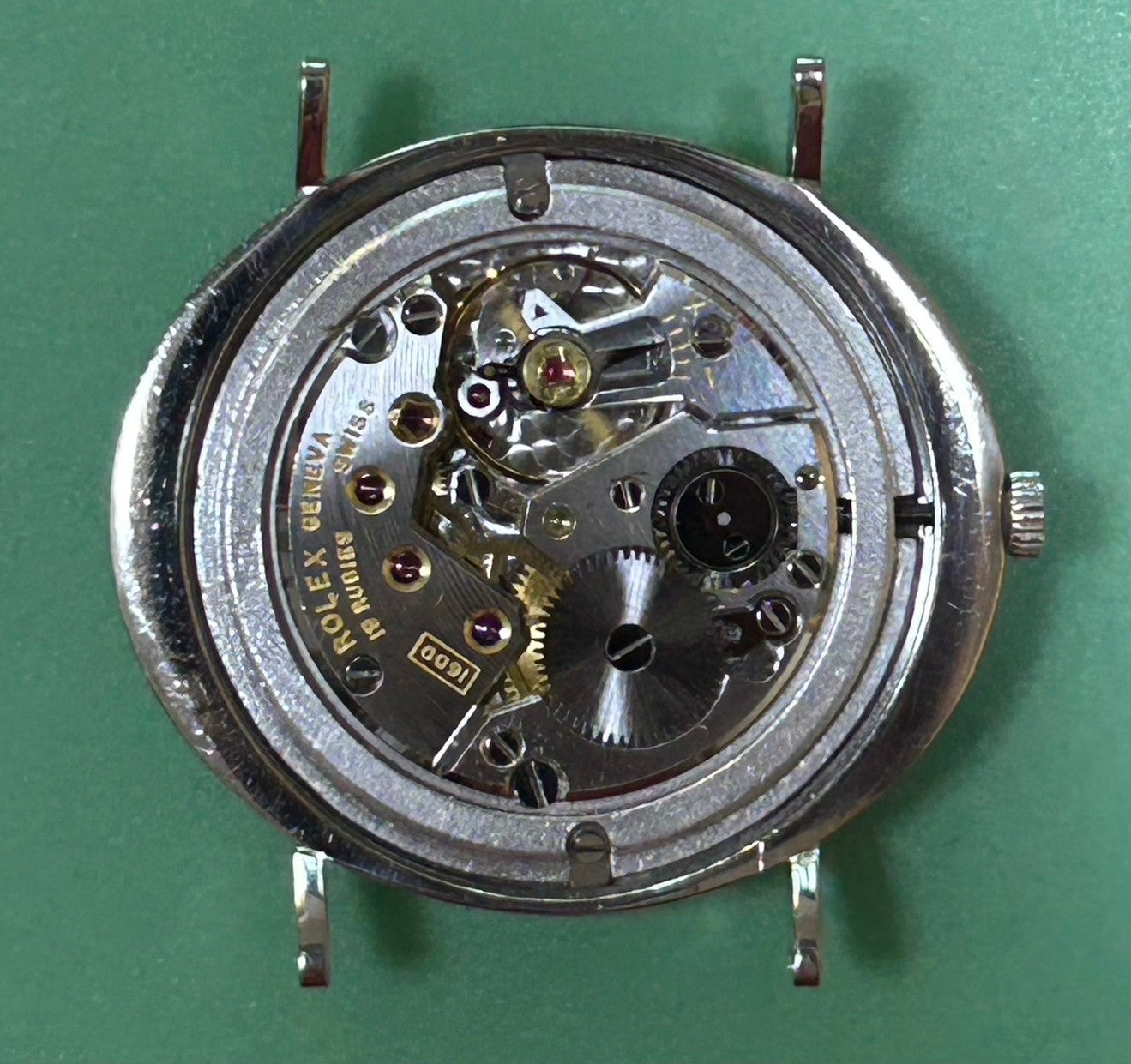 Rolex Cellini 3756 Manual winding Cal.1600 750 Leather Genuine buckle (GP) Silver dial 18th series (1965) Overhauled