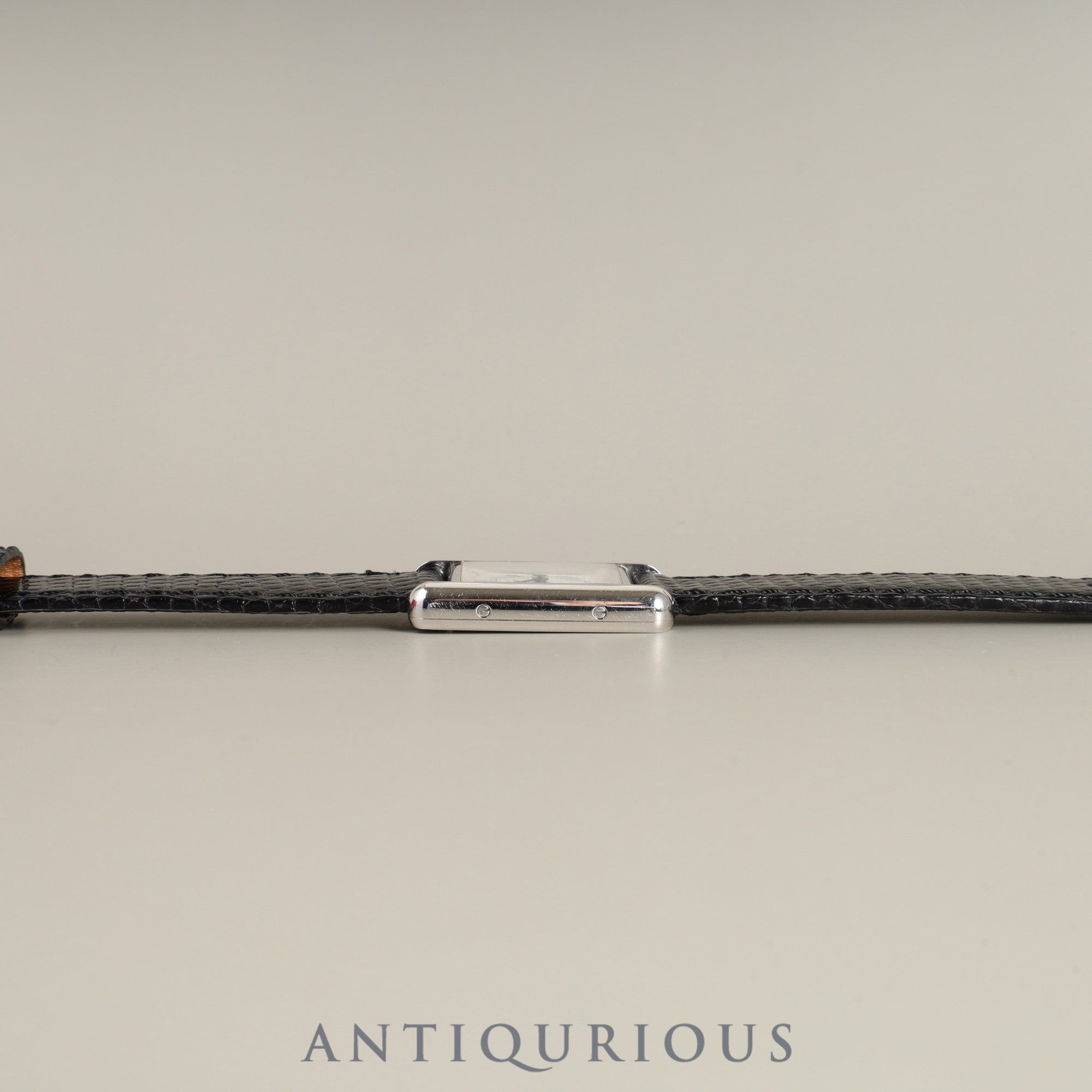 Cartier Must Tank SM 6057002 Quartz Cal.057 SV925 Leather Genuine Buckle (SS) White Roman Dial Box Overhauled