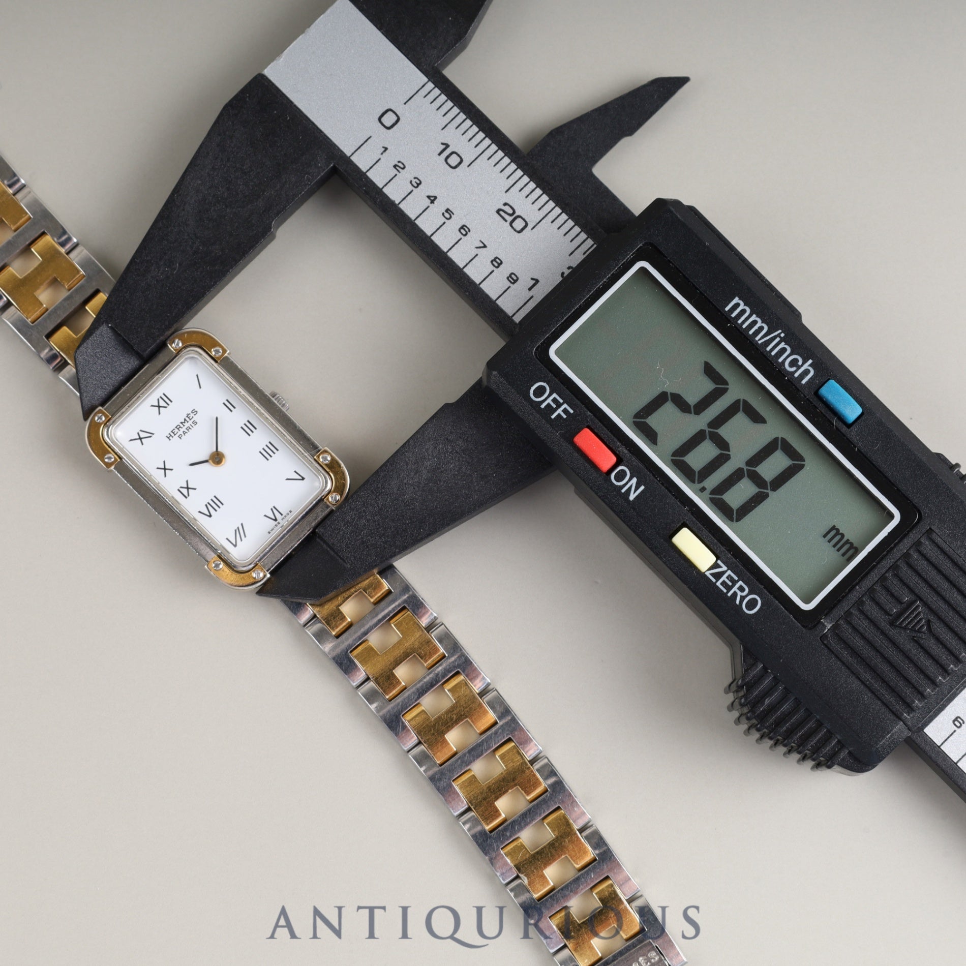 エルメス クロアジュール 54 10 75 クォーツ Cal.976.001 SS/GP SS/GP ホワイト文字盤 オーバーホール済み