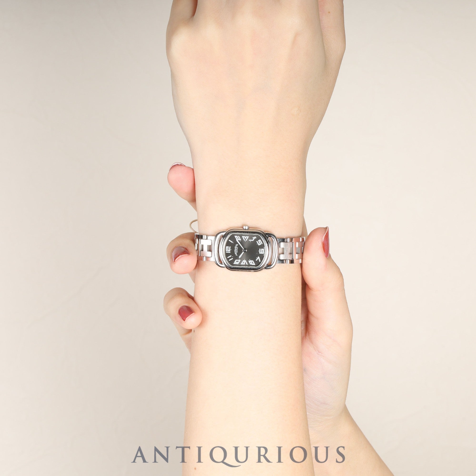 エルメス ラリー RA1.210 クォーツ Cal.976.001 SS SS グレー文字盤 オーバーホール済み