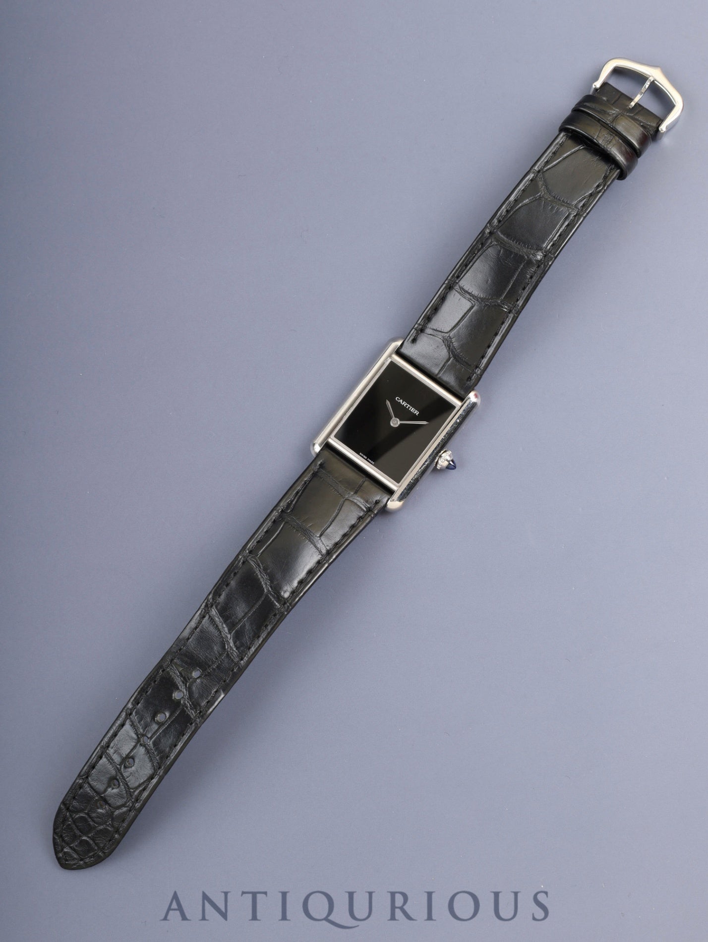 カルティエ タンクマスト LM WSTA0072 / 4323 クォーツ Cal.- SS 純正革ベルト 純正ピンバックル(SS)ブラック文字盤(SWISS MADE表記) 箱 保証書(2024年)