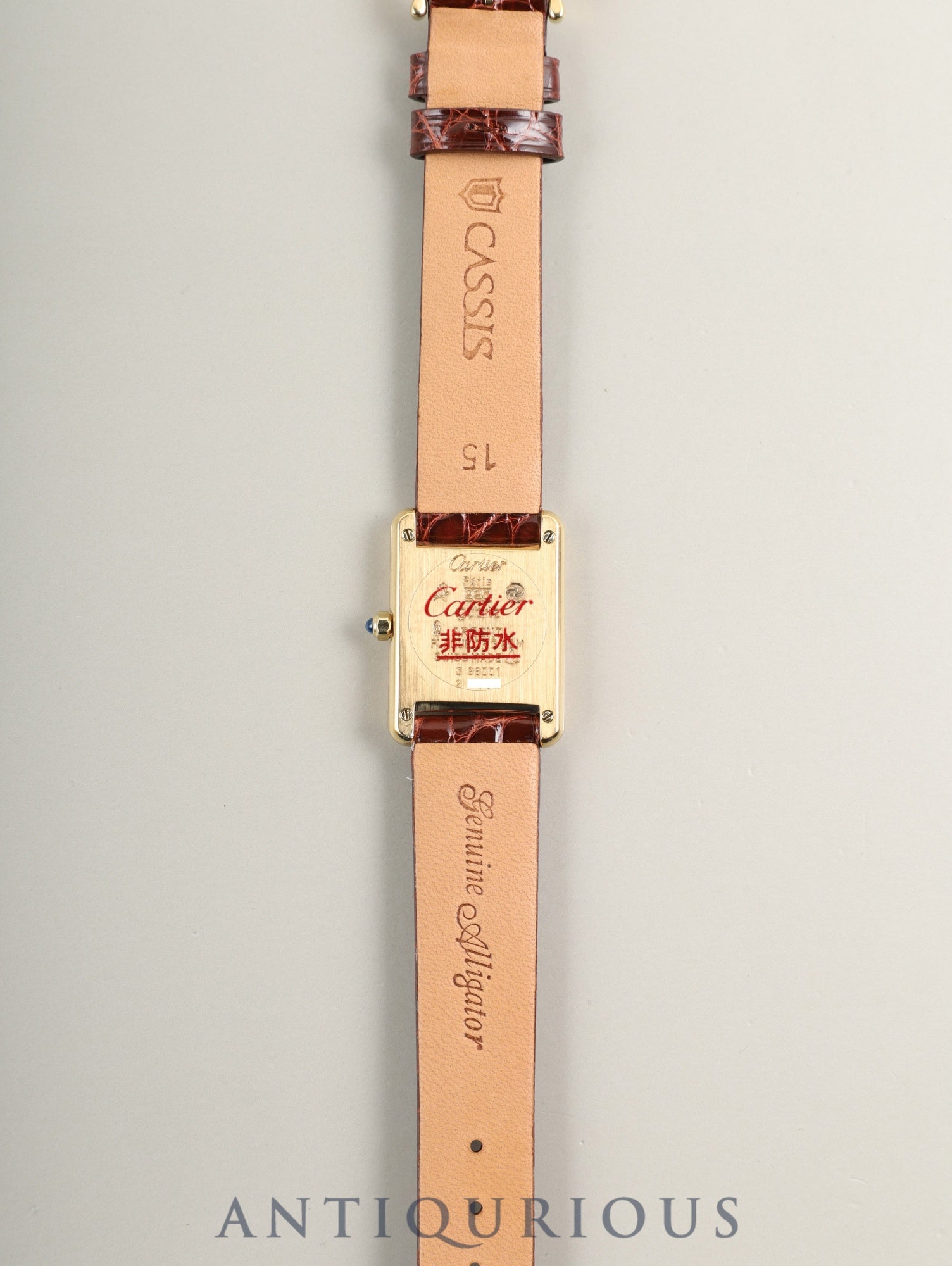 カルティエ マストタンク SM 366001 クォーツ SV925 革 純正ピンバックル(GP)ガーネットダイアル・ボルドー文字盤(SWISS表記)カルティエブティックにてコンプリートサービス(フルメンテナンス)済み