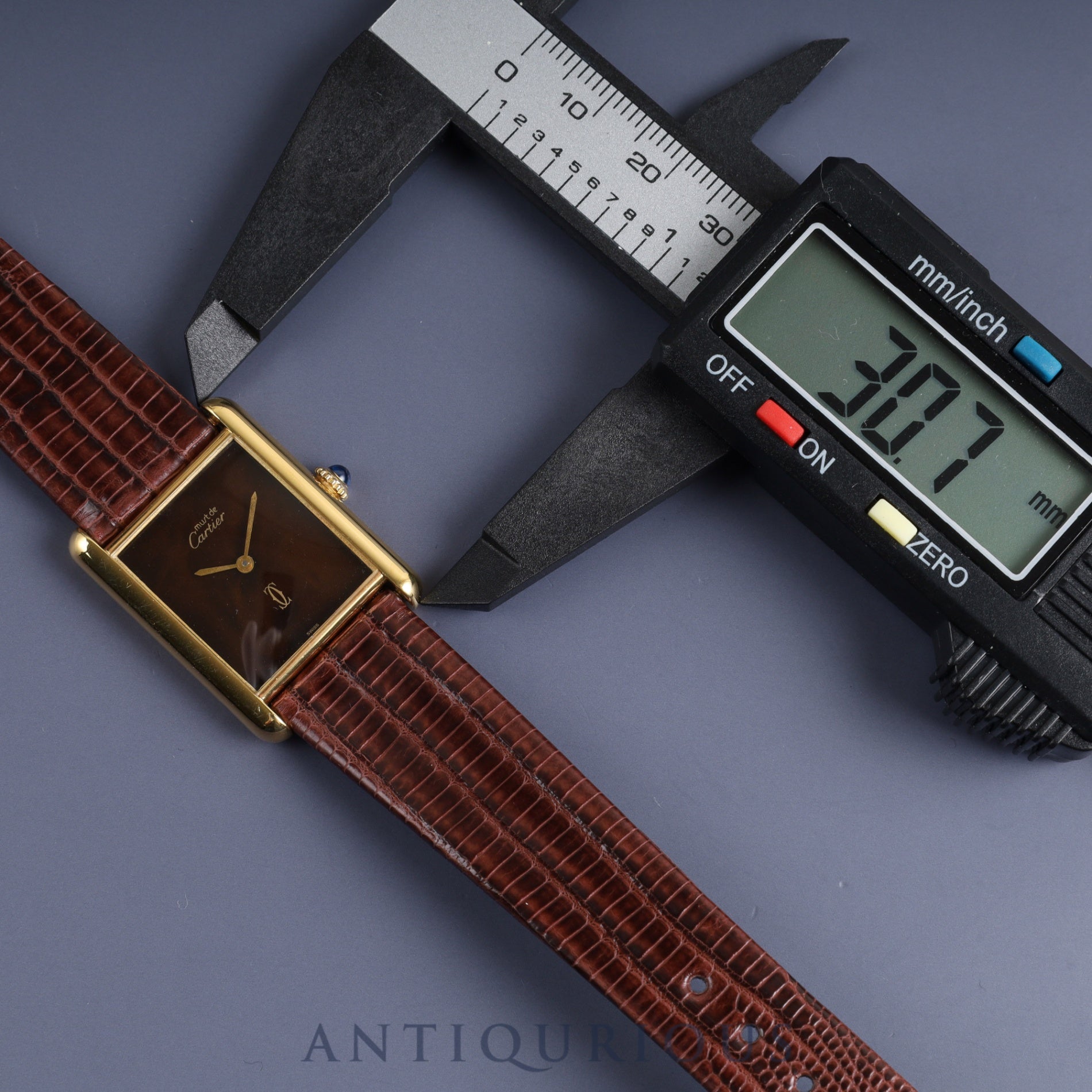 Cartier Must Tank LM Manual winding Cal.78-1 SV925 Leather Genuine buckle (GP) Mahogany dial Overhauled