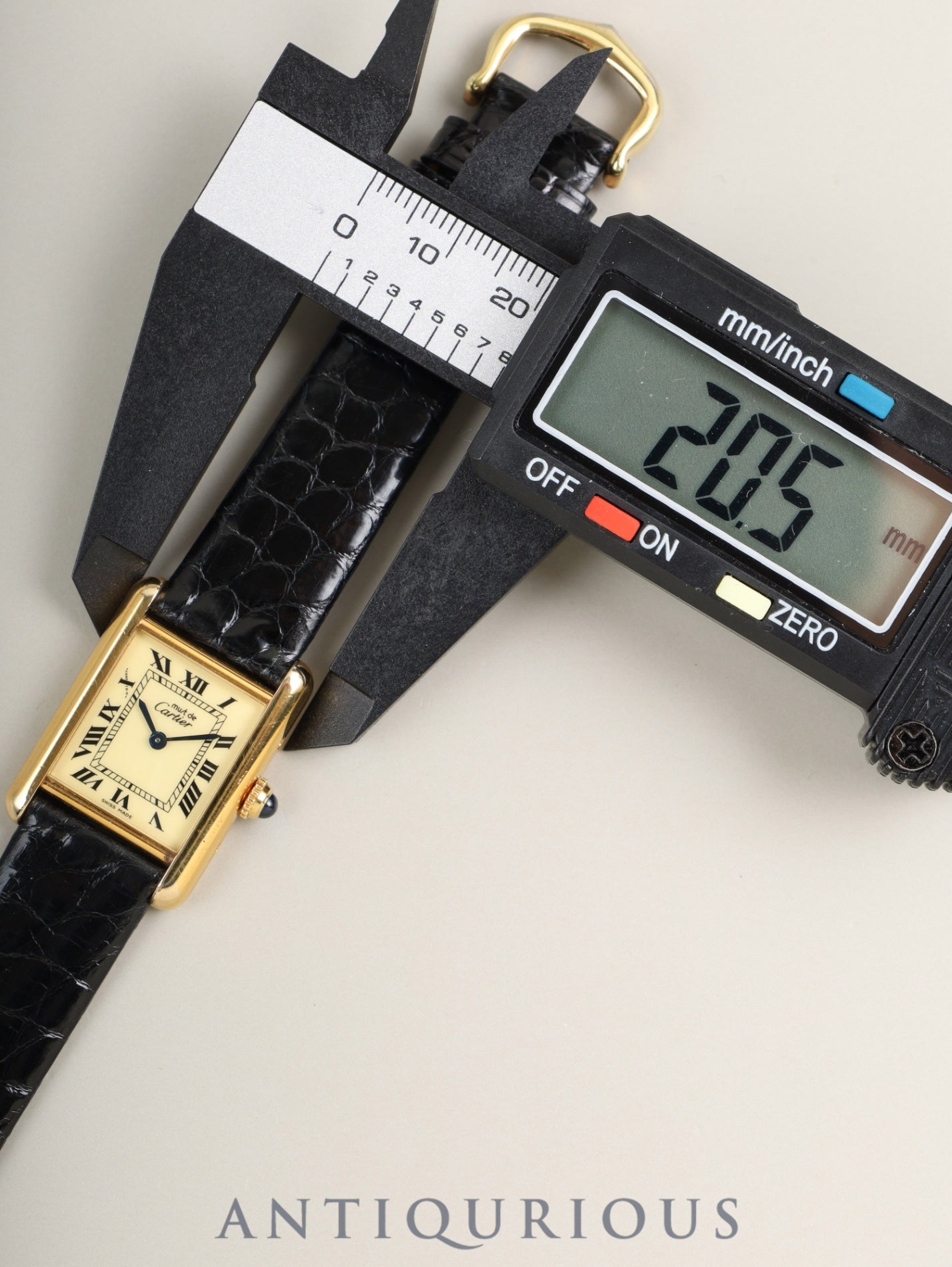 カルティエ マストタンク SM W1003153 / 5057001 クォーツ SV925 革 純正ピンバックル(GP)アイボリーローマン文字盤(SWISS MADE表記)保証書(1990年) カルティエブティックにてコンプリートサービス(フルメンテナンス)済み