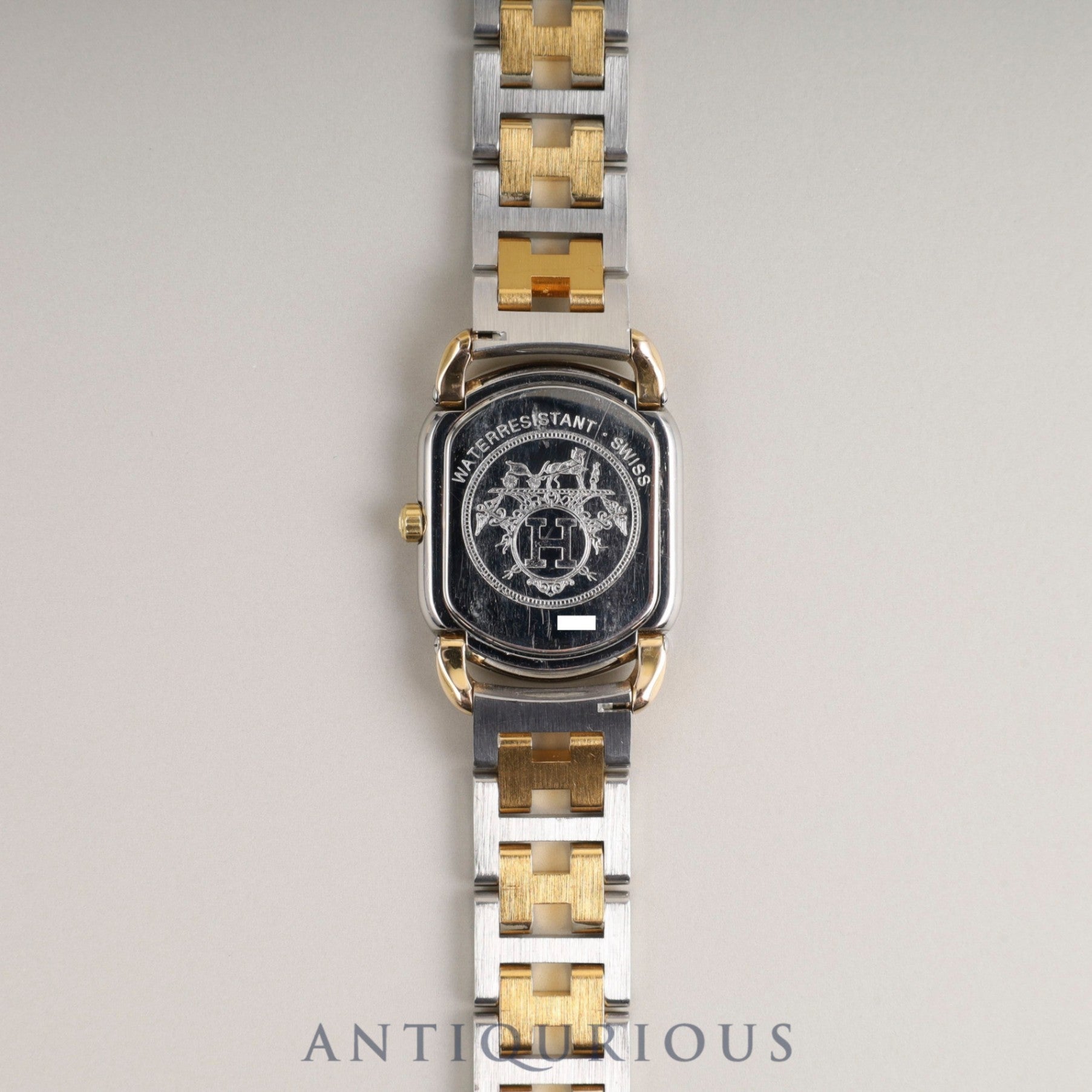 エルメス ラリー 77.03 クォーツ Cal.976.001 SS/GP SS/GP ホワイト文字盤 オーバーホール済み