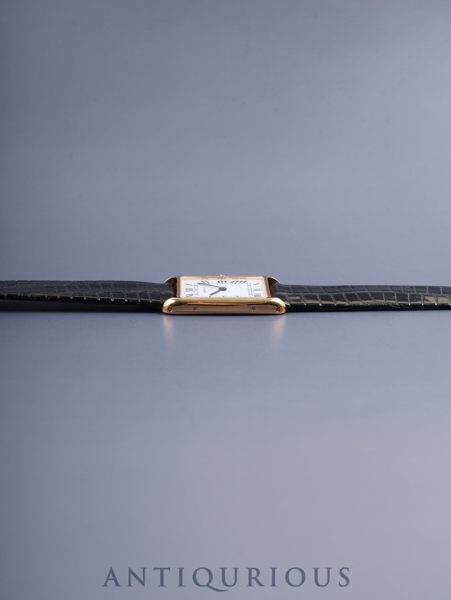 カルティエ タンク アロンディ タンク エリプス LM 81722553 / 96041 手巻き Cal.21(フレデリック・ピゲ)750YG 革 純正ピンバックル(GP) ホワイトローマン文字盤(PARIS表記) 国際永久保証書(1983年) オーバーホール済み