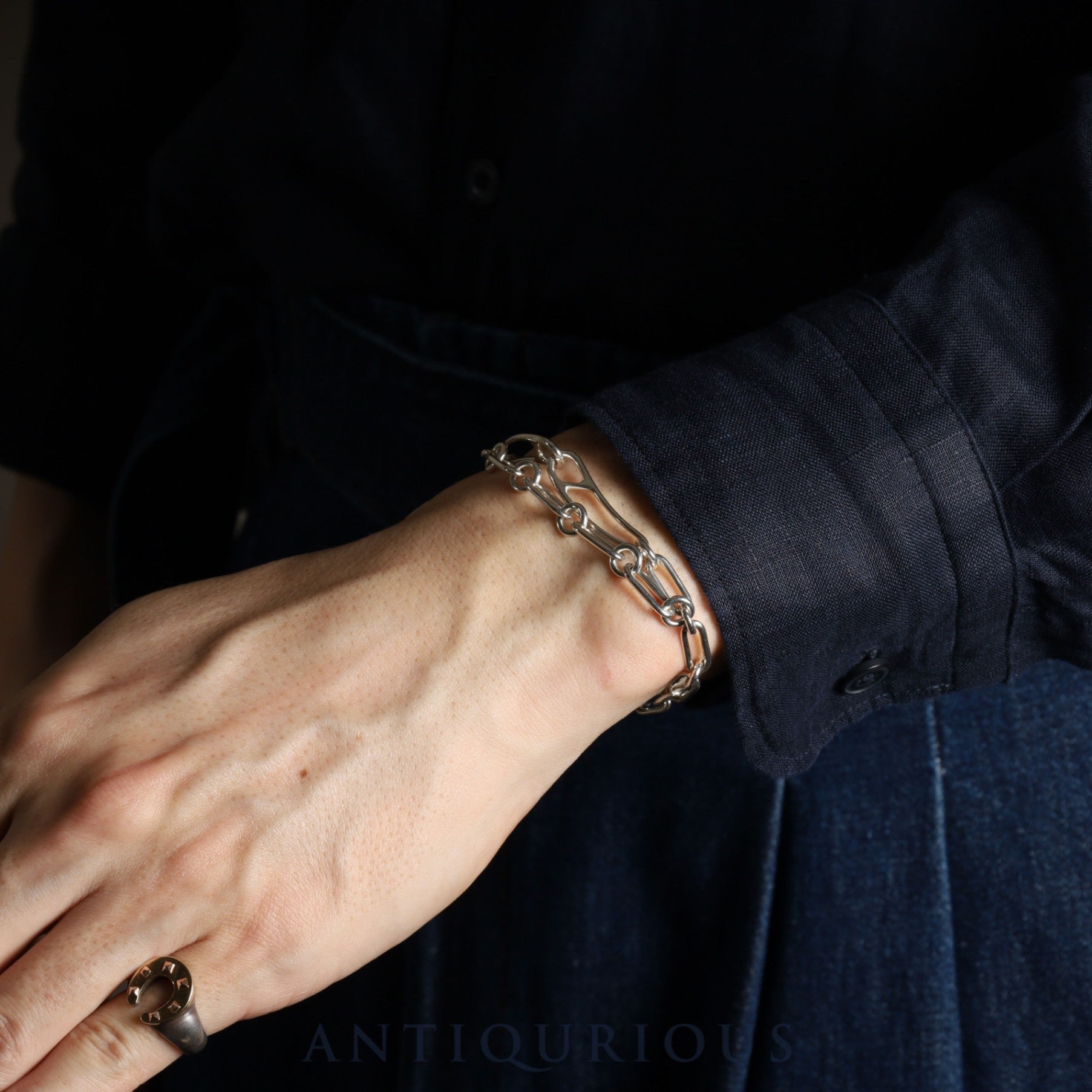 Hermes Chaine d'Ancre Punk ST Bracelet, wrist circumference approximately 16cm, SV925, box, 21 years engraved