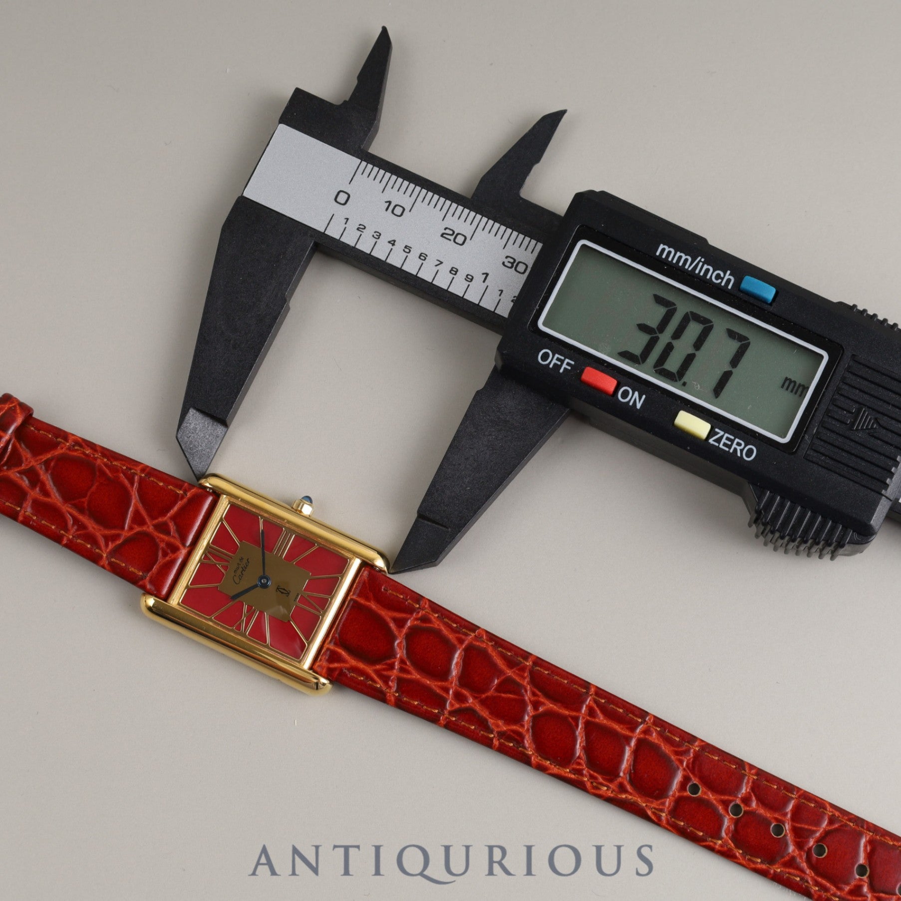 Cartier Must Tank LM QZ 6 81006 SV925 Leather Genuine Buckle (GP) Cloisonné Dial Overhauled