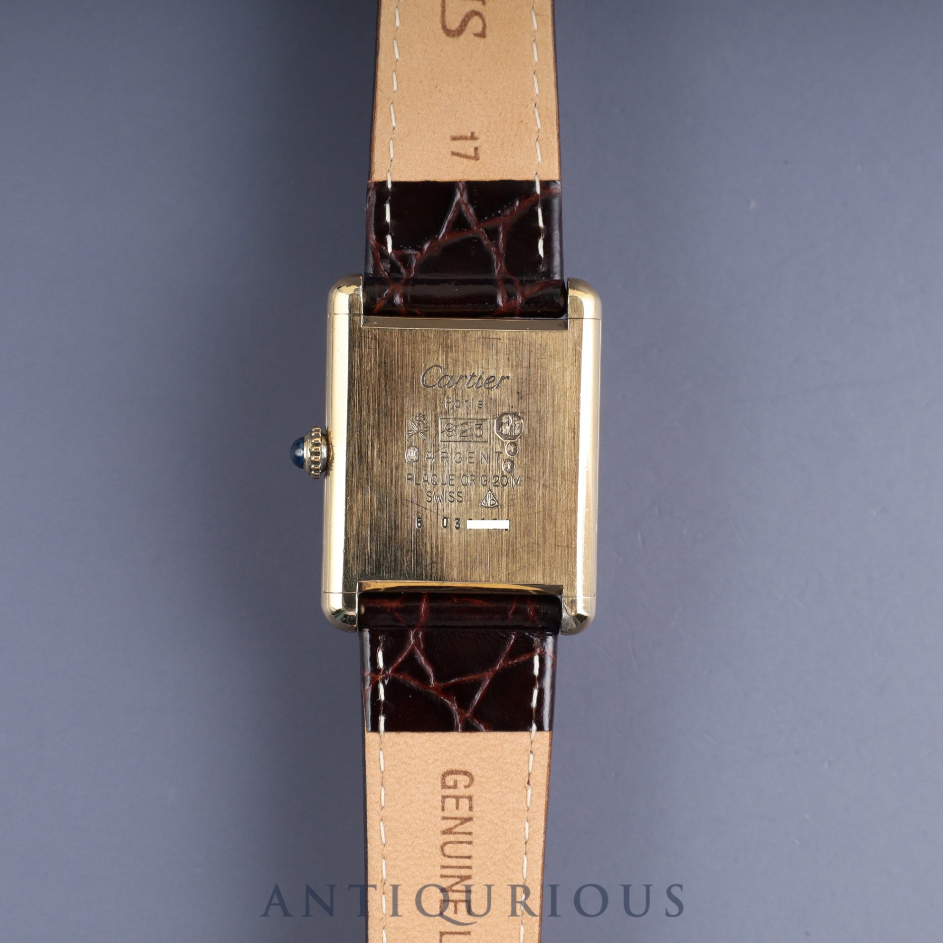 Cartier Must Tank LM Manual winding Cal.78-1 SV925 Leather Genuine buckle (GP) Mahogany dial Overhauled