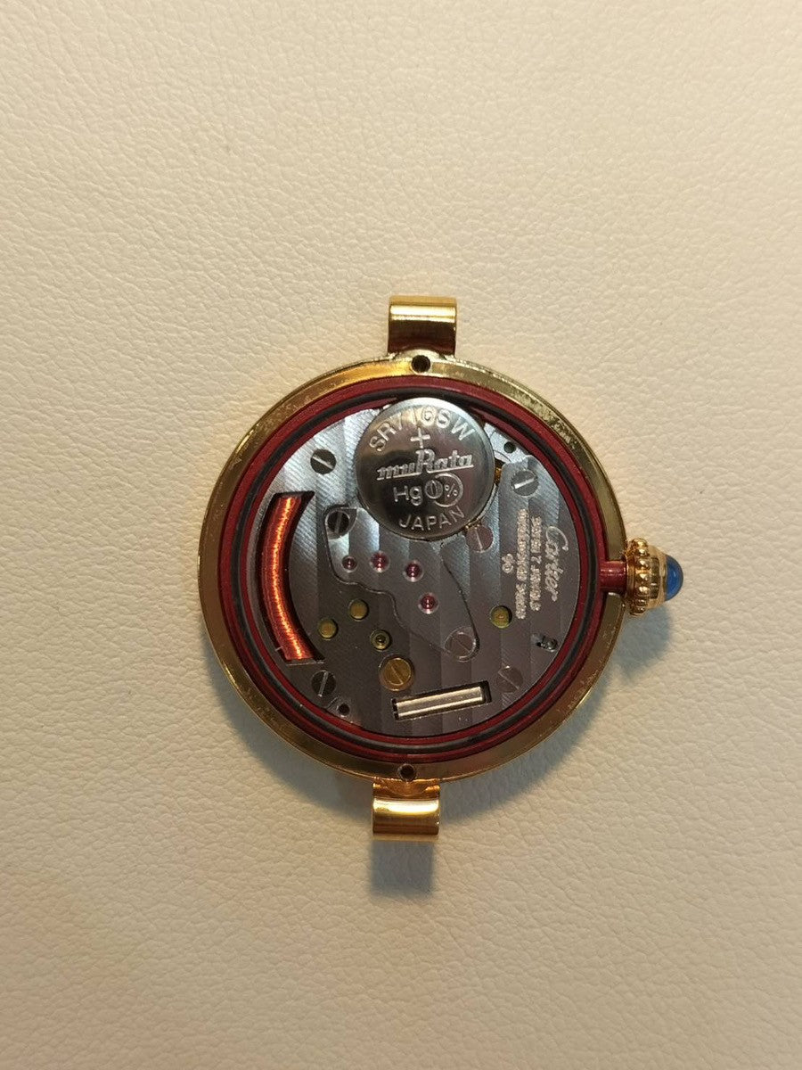 Cartier Must Vendôme VLC SM 590004 Quartz Caliber 90 SV925 Leather Strap with Genuine GP Buckle, Arabic Dial, Overhauled