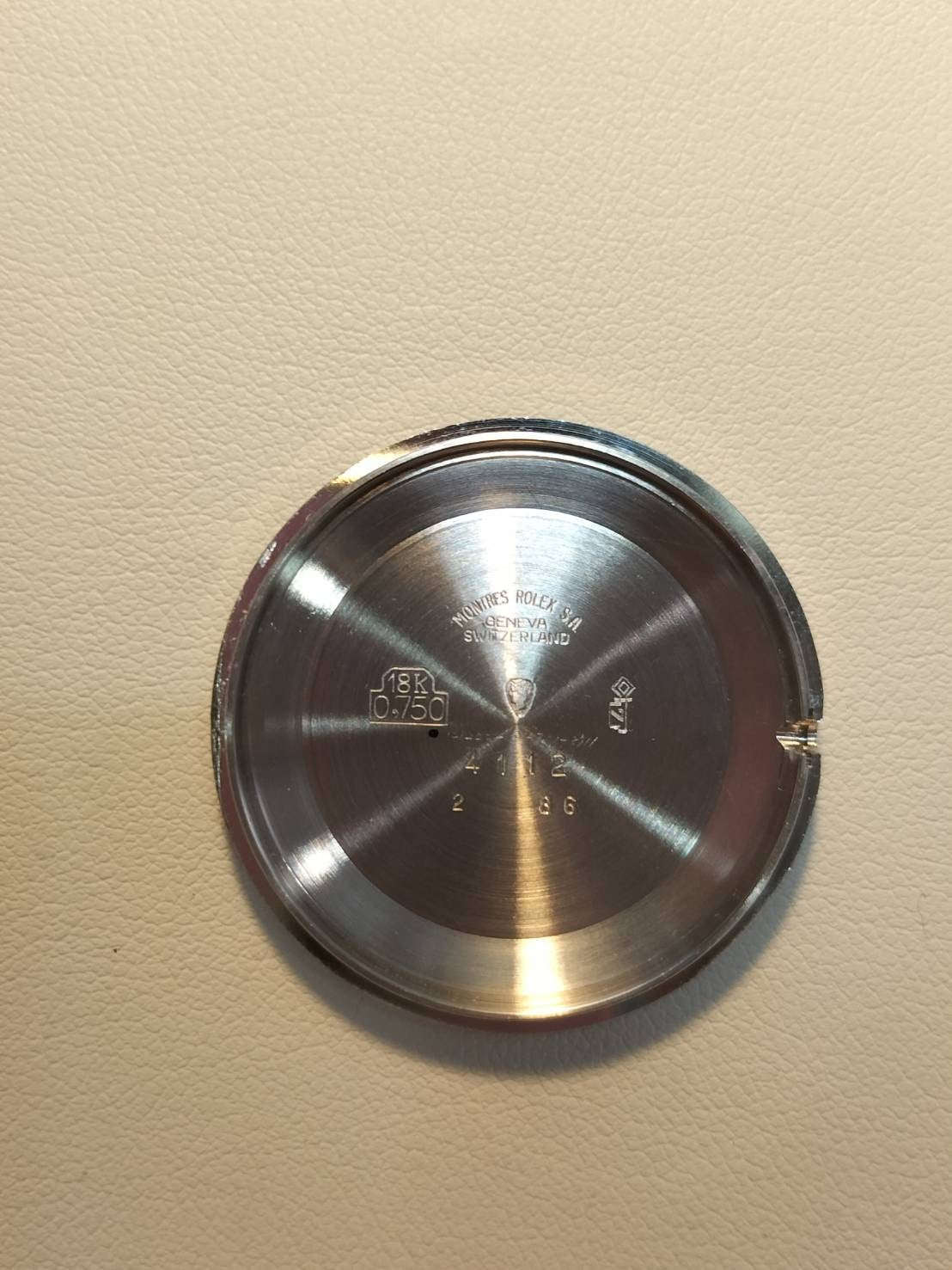 Rolex Cellini 4112 Manual winding Cal.1600 750 Leather Genuine buckle (SS) Silver dial No.4 (1974) Overhauled