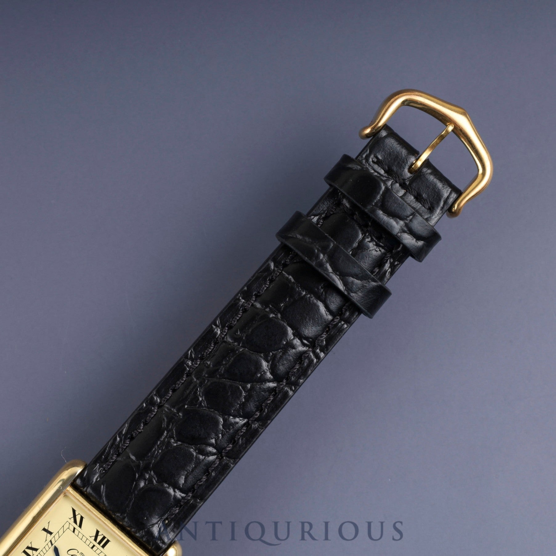 Cartier Must Tank LM 590005 Quartz Cal.90 SV925 Leather Genuine Buckle (GP) Ivory Roman Dial Overhauled and Finished to Like New