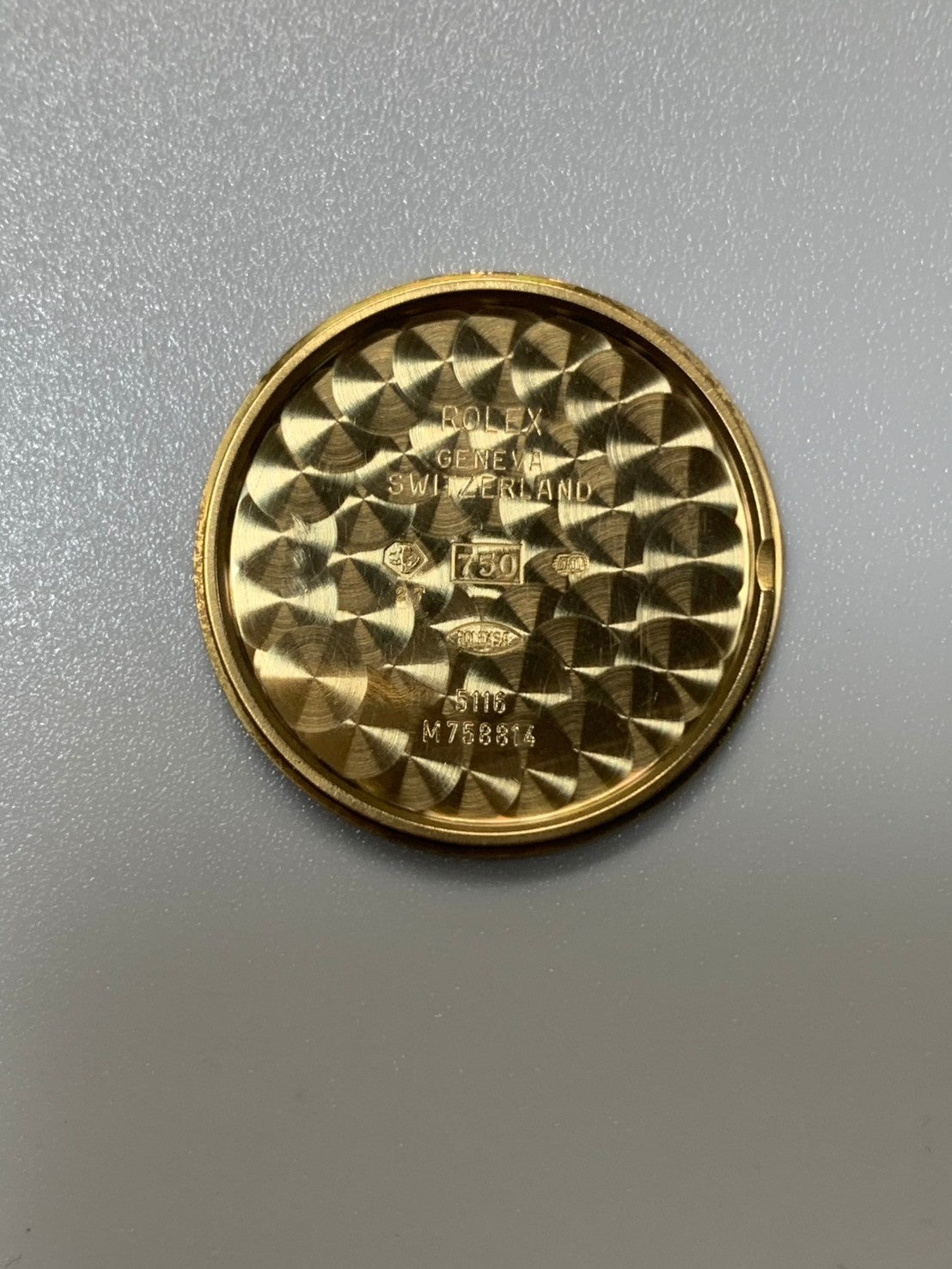 ロレックス チェリーニ 5116/8 手巻き Cal.1602 750YG 革 純正ピンバックル(750)シャンパンギョーシェ文字盤 32mm M番台(2007年~2008年)ケース カードホルダー 冊子 保証書(2008年/個人名修正跡) オーバーホール済み