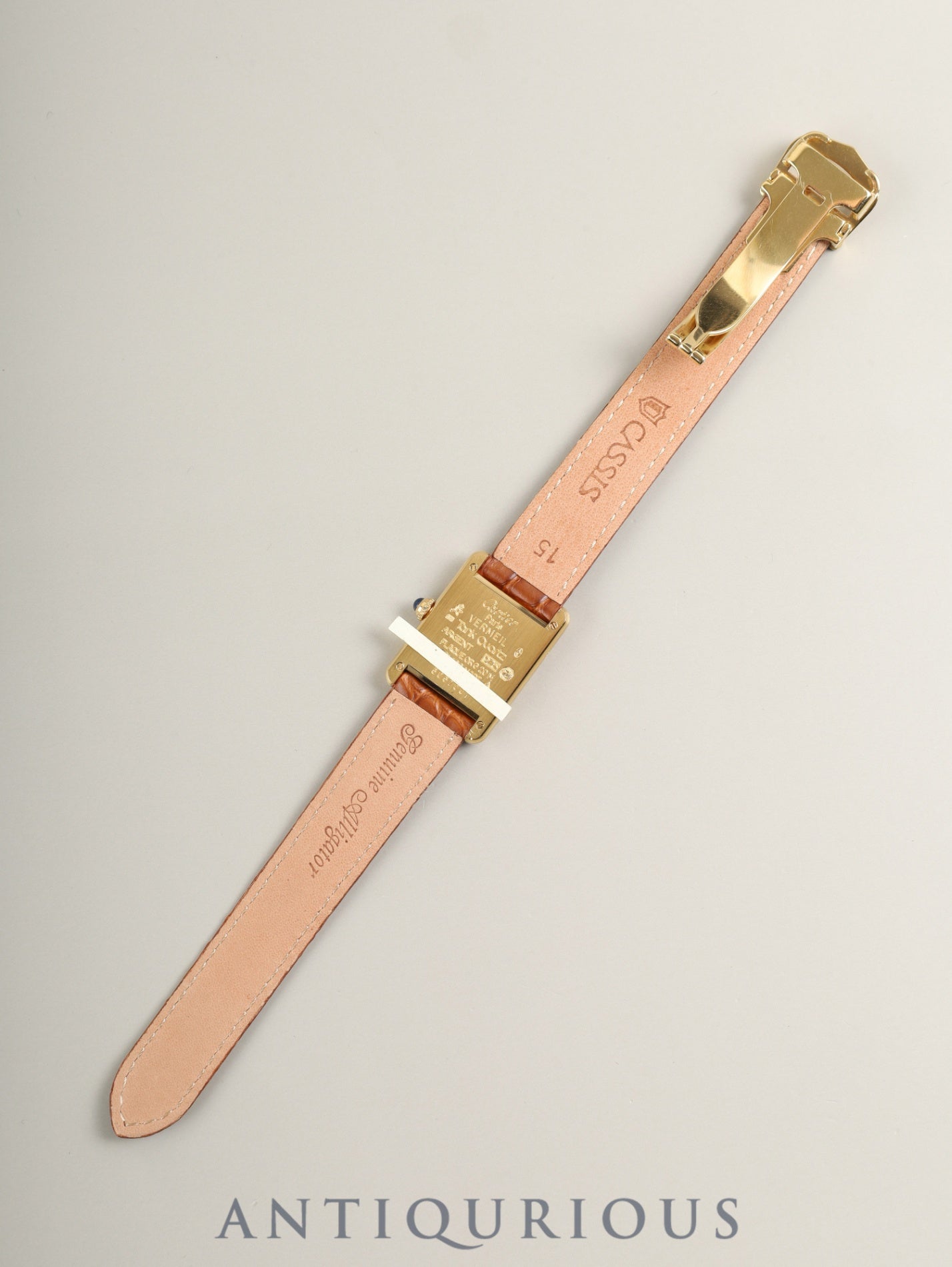 カルティエ マストタンク SM 5057001 クォーツ Cal.- SV925 革 純正Dバックル(GP)サイドトリニティ文字盤(SWISS表記)カルティエブティックにてコンプリートサービス済み