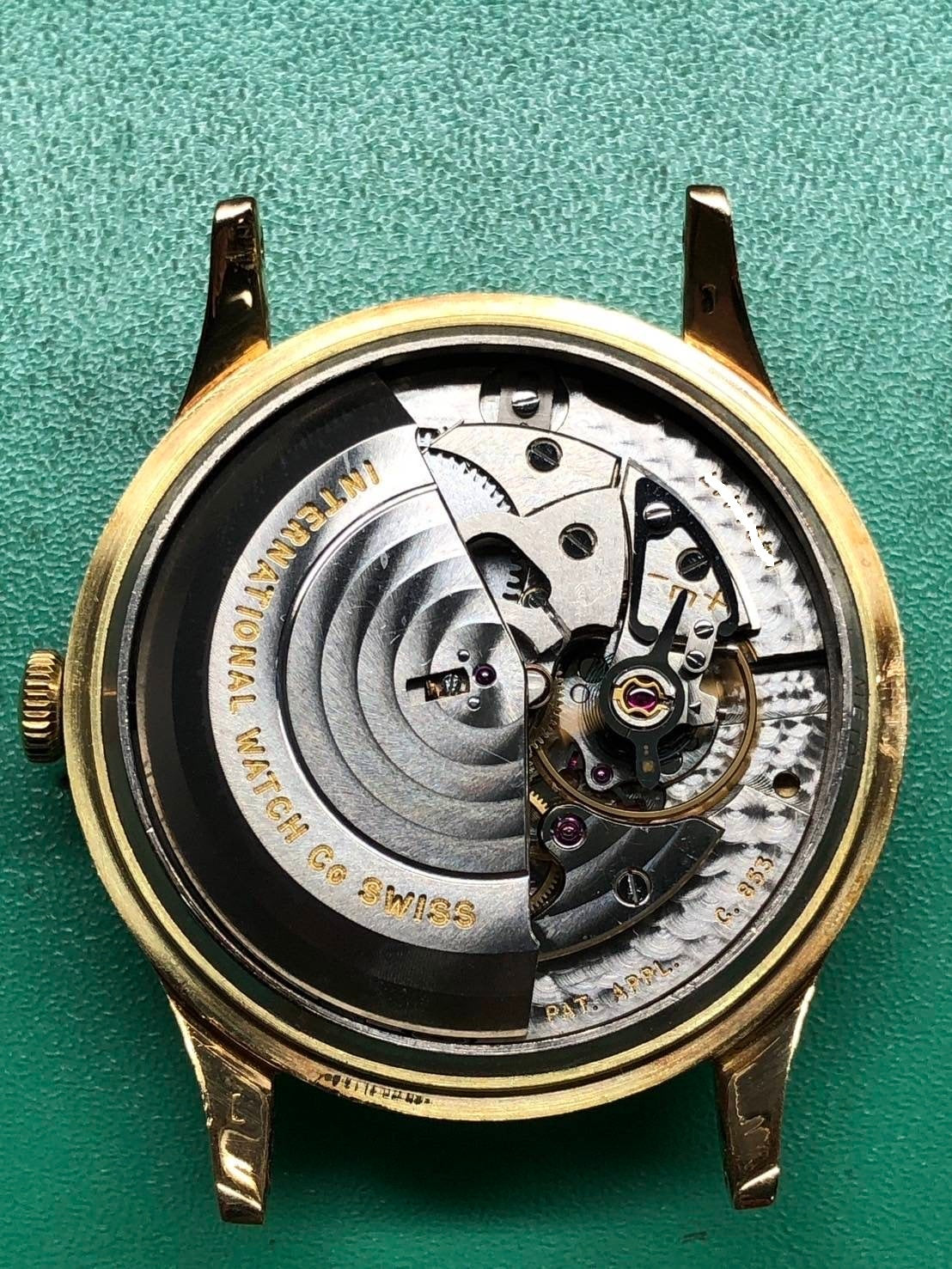 IWC Old Inter Automatic Cal.853 YG Leather Silver Dial IWC