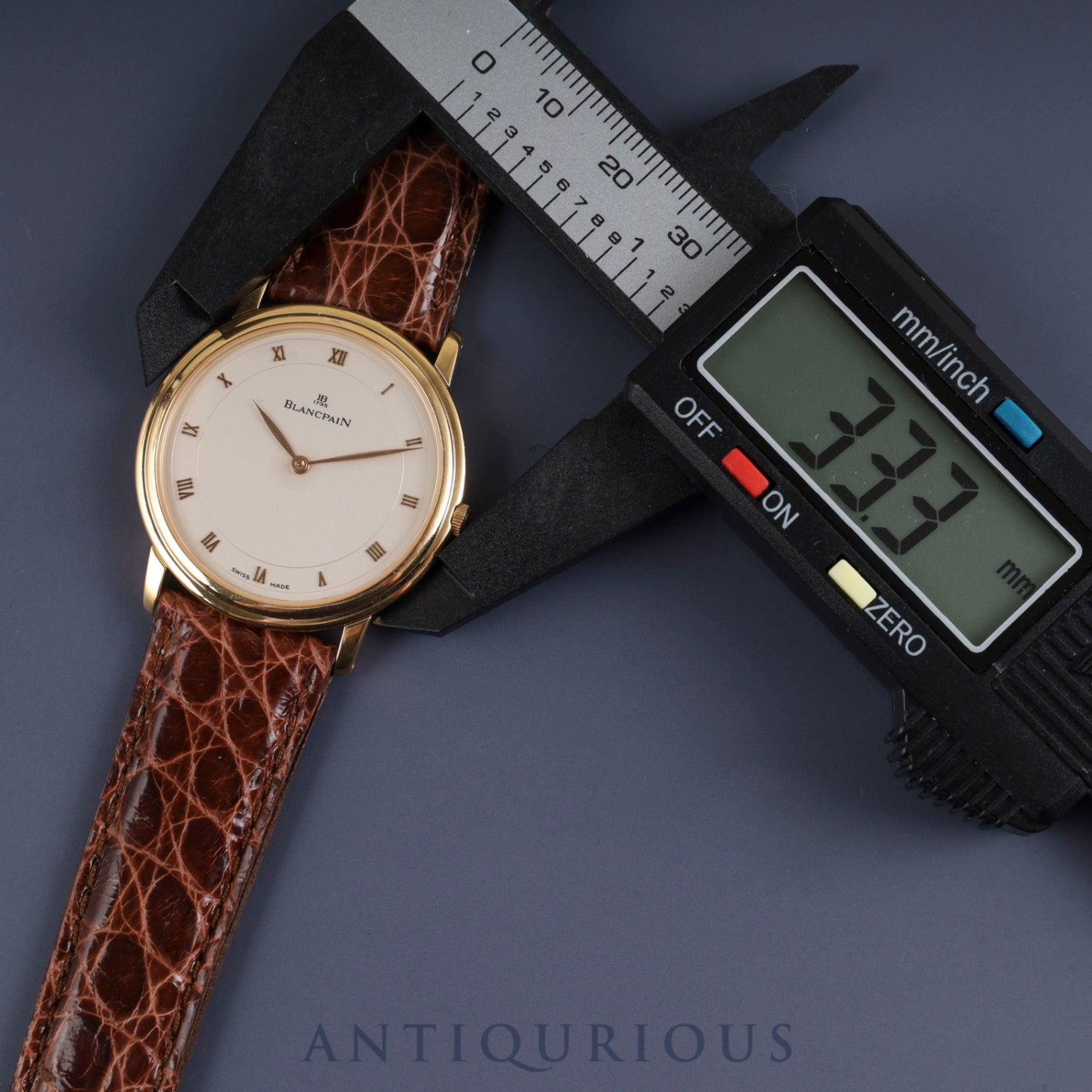 ブランパン ヴィルレ ウルトラスリム 0021-3318-55 手巻き Cal.21 750YG 純正革ベルト 純正尾錠(750YG)ホワイト文字盤