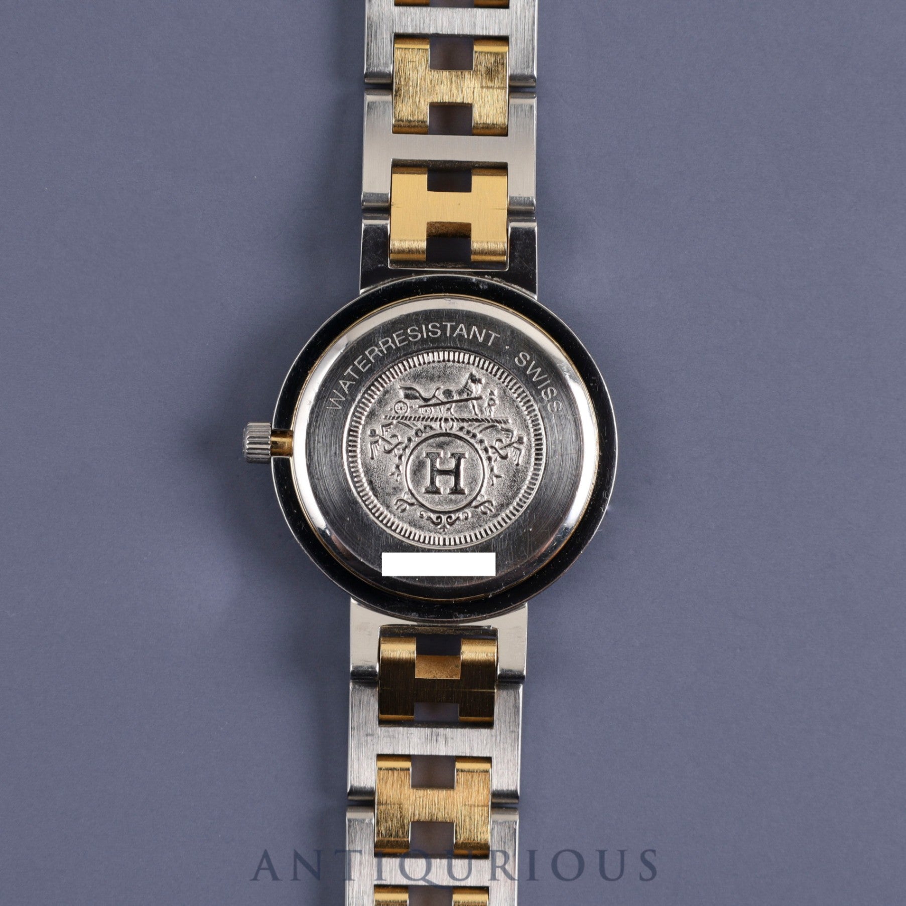 エルメス クリッパー 51.03 CL4.210 クォーツ SS アイボリー文字盤 箱 オーバーホール済み