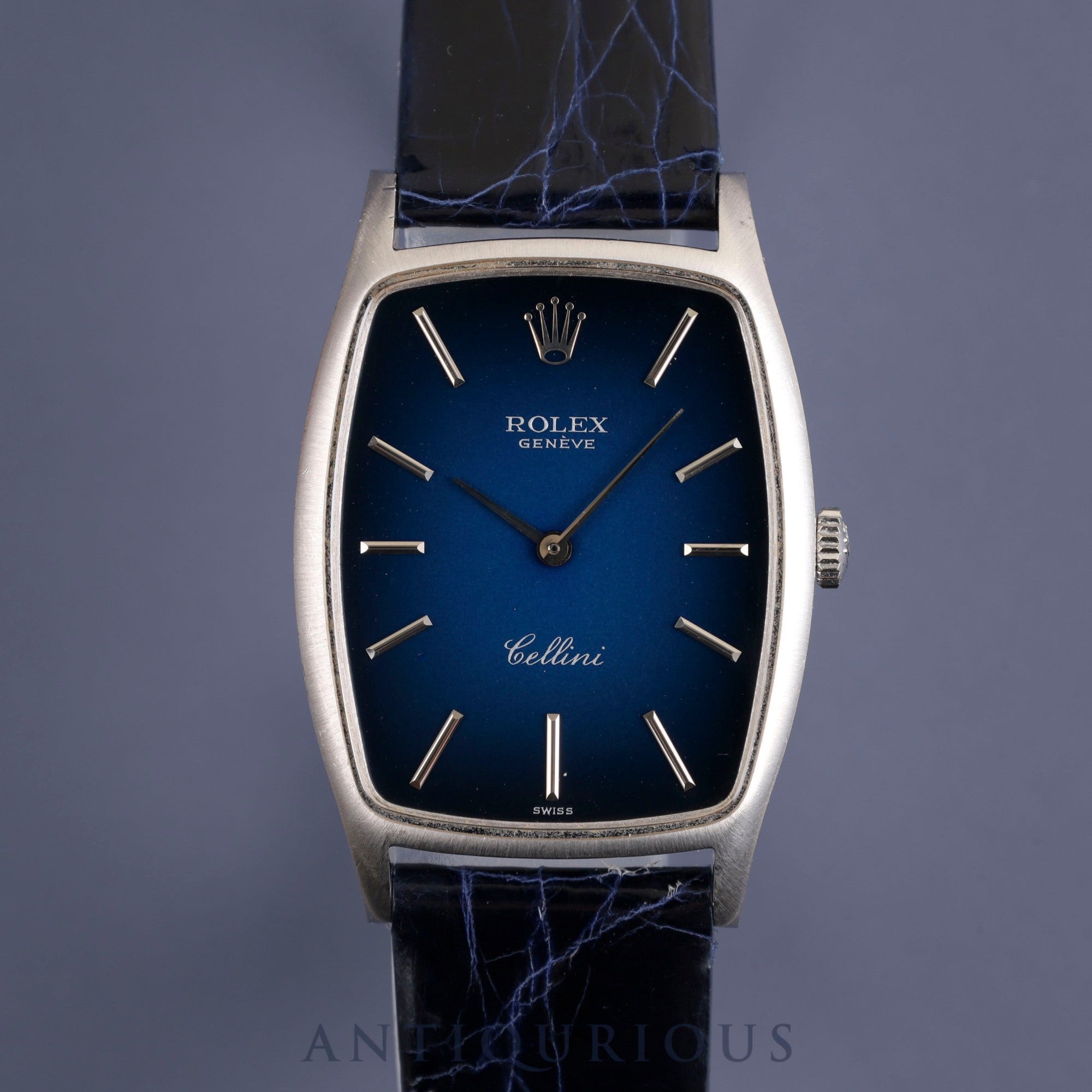Rolex Cellini 3807 Manual winding Cal.1601 750 Leather Genuine buckle (SS) Blue gradient dial No. 69 (1980) Overhauled
