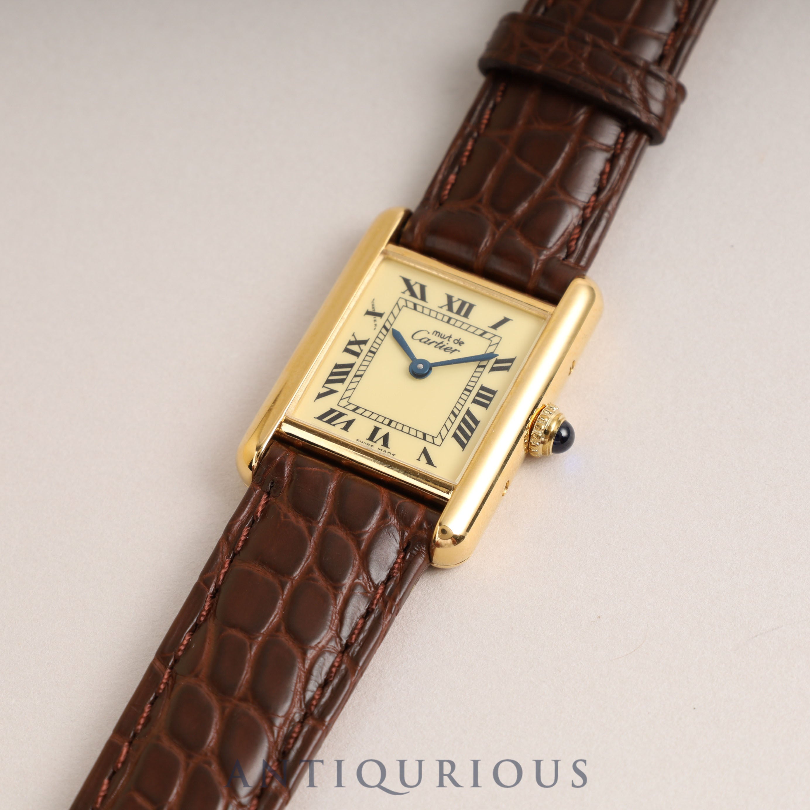 Cartier Must Tank SM QZ Ivory Roman Dial W1003153 (1613) New Finish Complete Service Completed