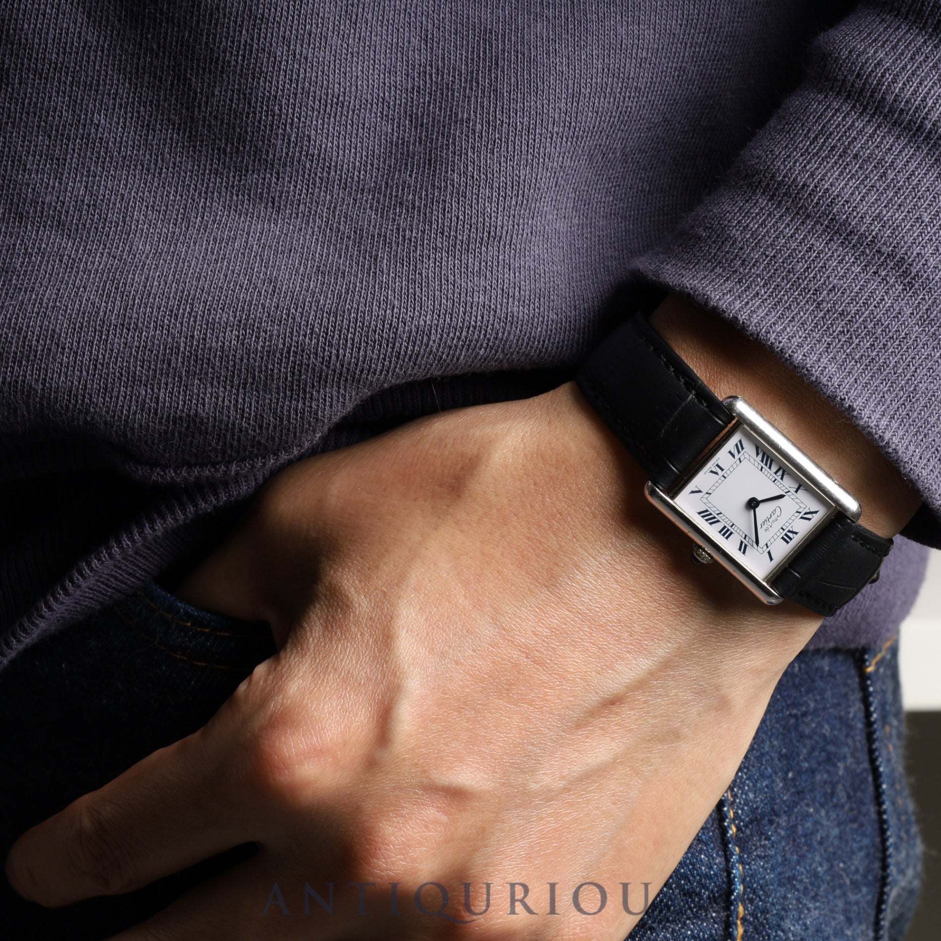 カルティエ マストタンク LM 690006 クォーツ Cal.690 SV925 革 純正尾錠(SS) ホワイトローマン文字盤 オーバーホール済み