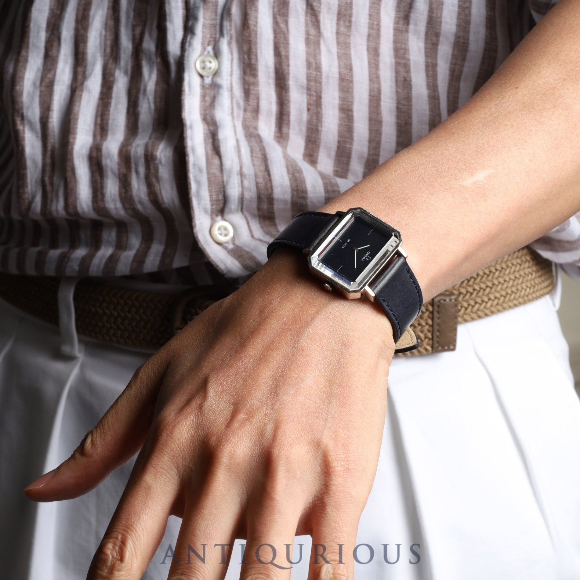 Omega De Ville 5110379 Manual winding SS Leather Genuine buckle (SS) Navy dial Overhauled