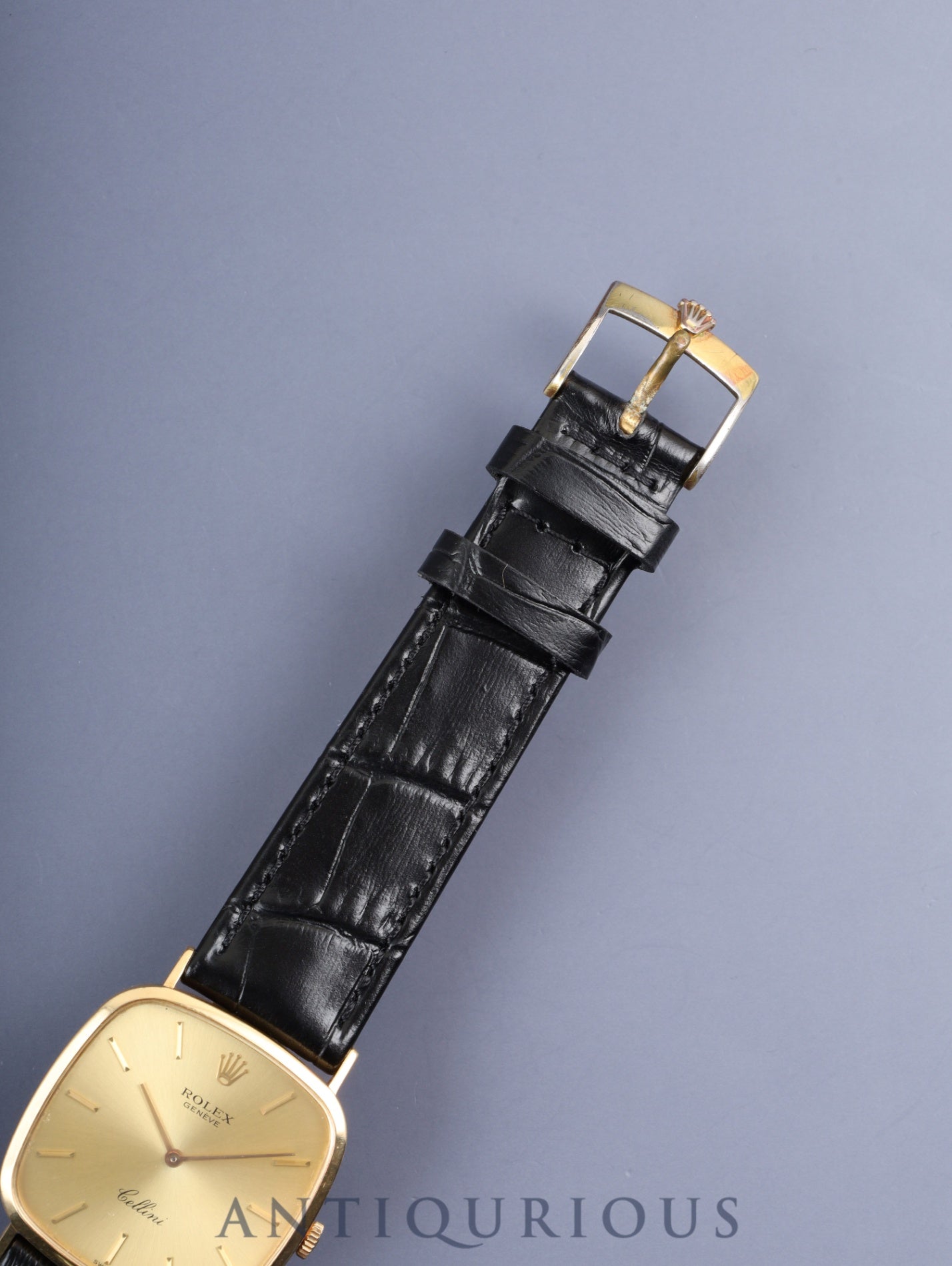 ロレックス チェリーニ 4114 手巻き Cal.1601 750YG 革 純正尾錠(GP)シャンパン文字盤 42番台(1975年)オーバーホール済み