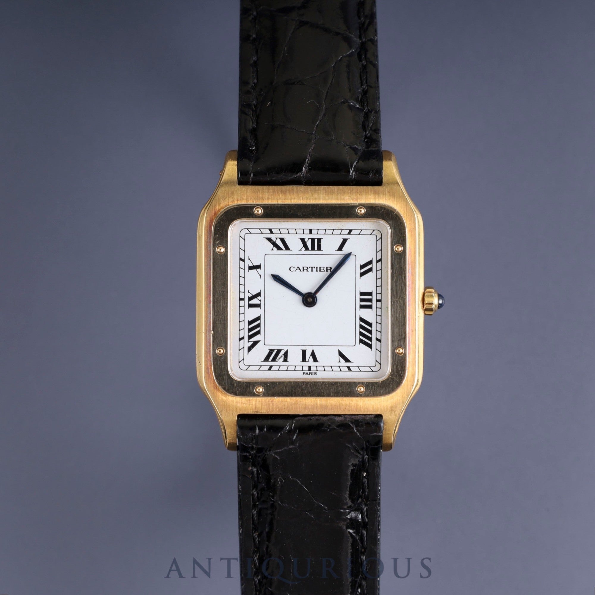 Cartier Santos-Dumont LM 9606 Manual winding Cal.21 750 Leather Genuine buckle (GP) White Roman dial Overhauled