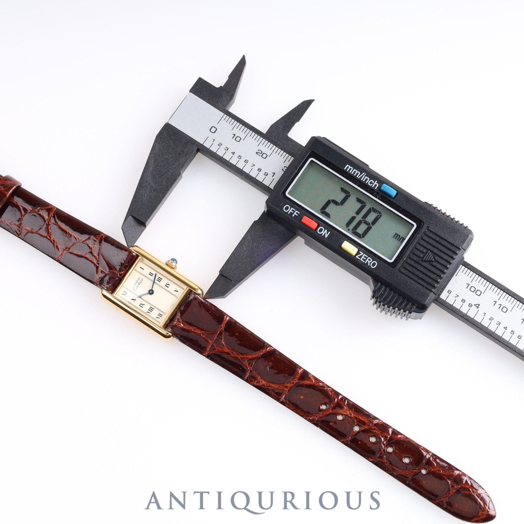 Cartier Must Tank SM Straight Roman Dial 5057001 925 Leather Genuine Buckle (GP) Quartz Mid 1980s - circa 1994