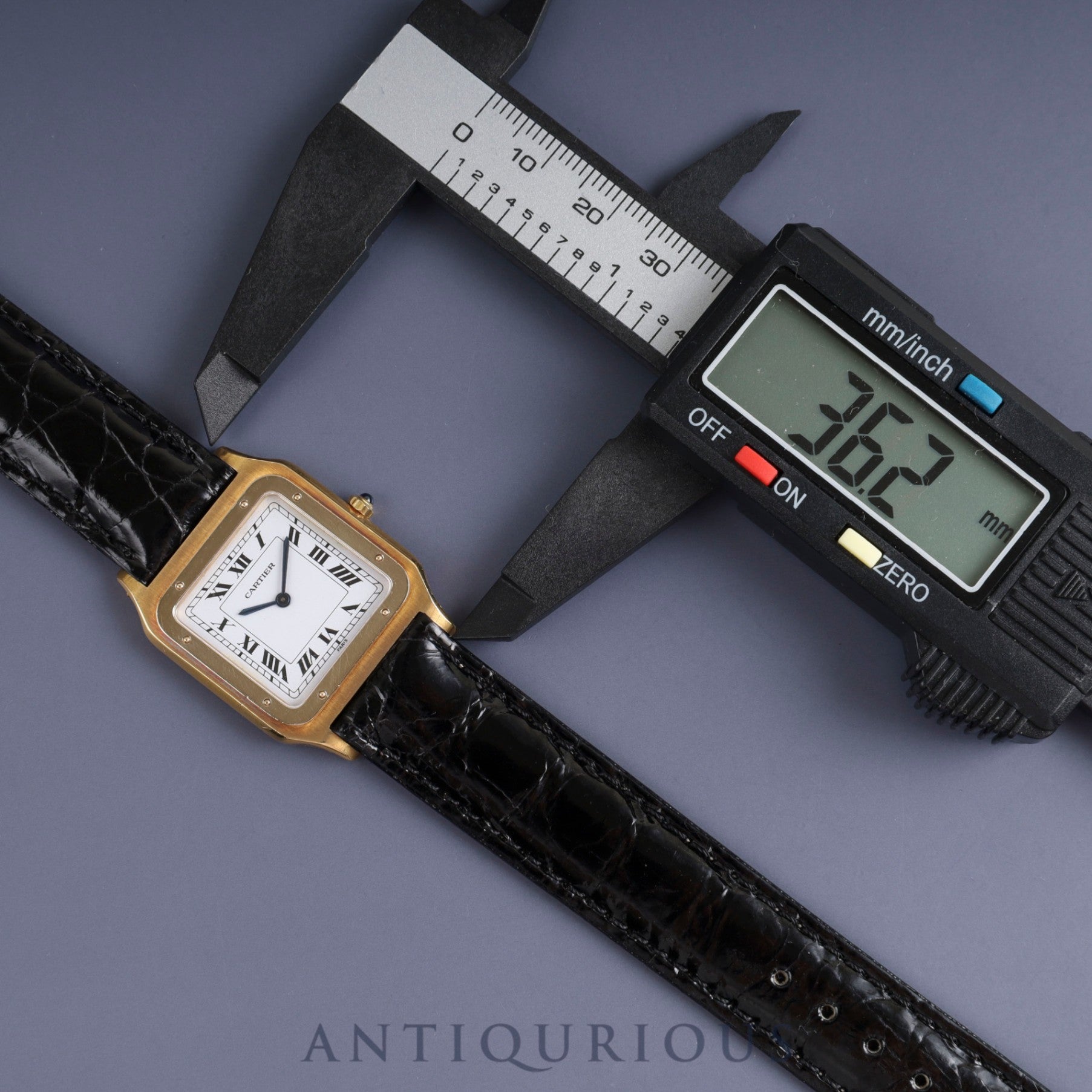 Cartier Santos-Dumont LM 9606 Manual winding Cal.21 750 Leather Genuine buckle (GP) White Roman dial Overhauled