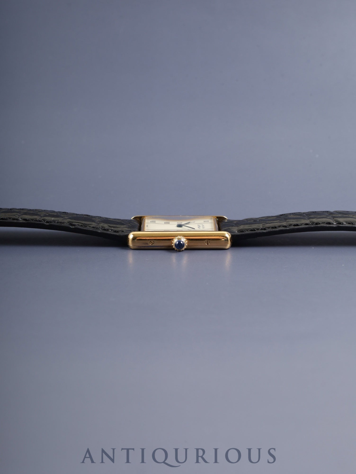 Cartier Must Tank LM 590005 Quartz Cal.90 SV925 Leather Original Pin Buckle (GP) Straight Roman Dial (SWISS marking) Overhauled