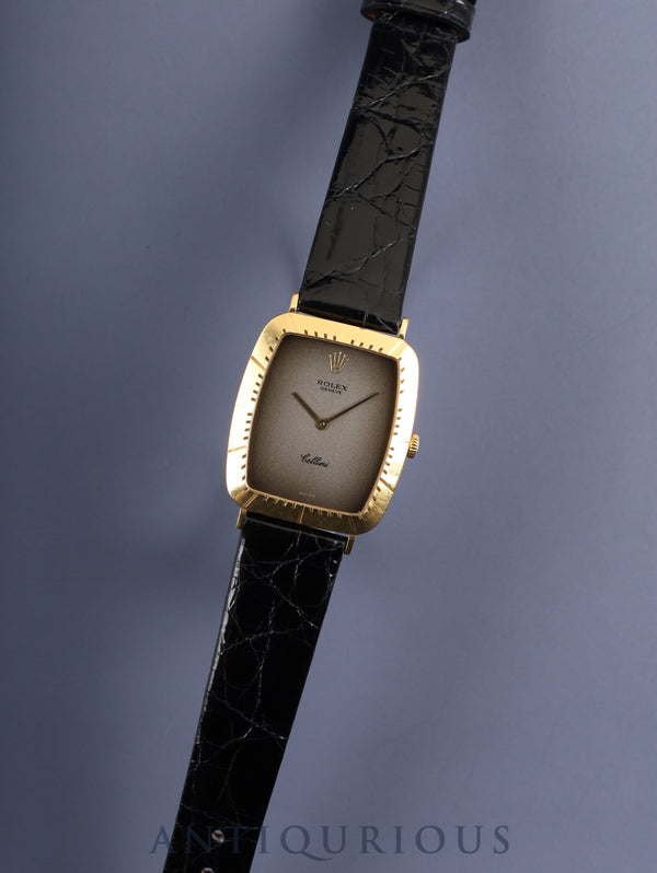 ロレックス チェリーニ 4087 手巻き Cal.1601 750YG 革 純正尾錠(GP) グレーグラデーション文字盤 69番台(1981年)オーバーホール済み