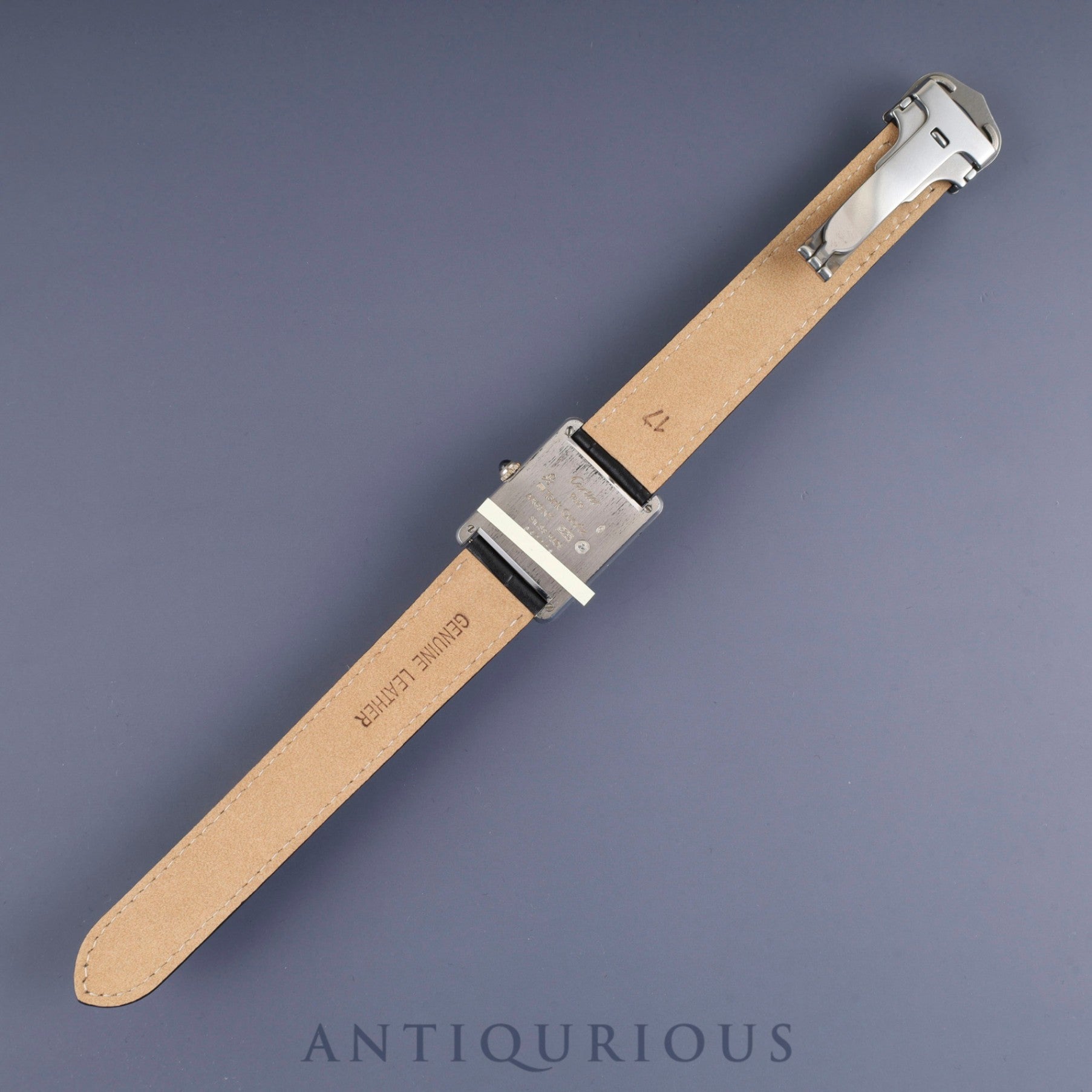 Cartier Must Tank LM 690006, Quartz, Caliber 90, SV925, Leather, Genuine D-buckle (SS), White Roman Dial, Circa 1982-Circa 1995, Overhauled