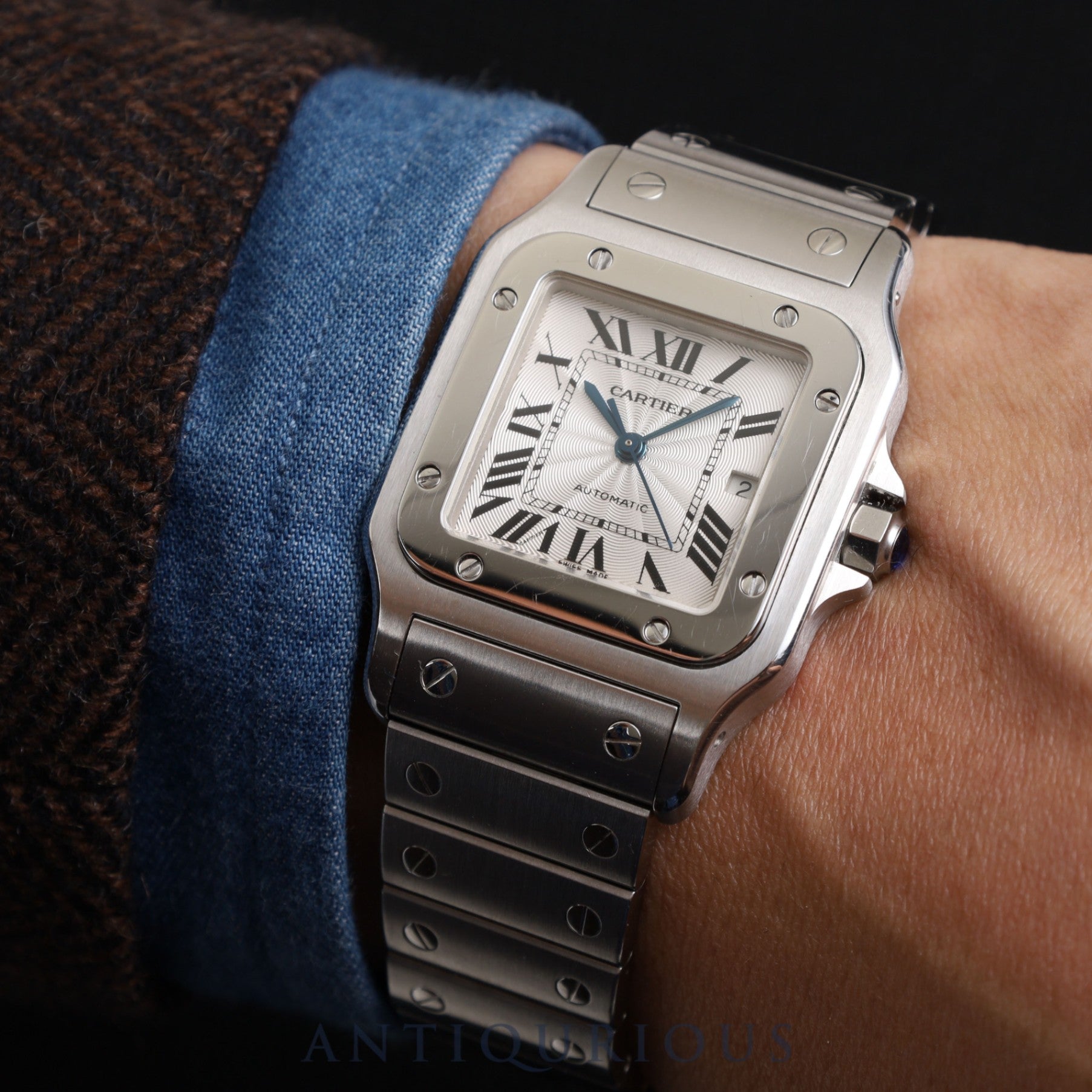 カルティエ サントス ガルベLM W20055D6 / 2319 自動巻き SS SS シルバー文字盤 箱 保証書(2005年) コマ1 オーバーホール済み