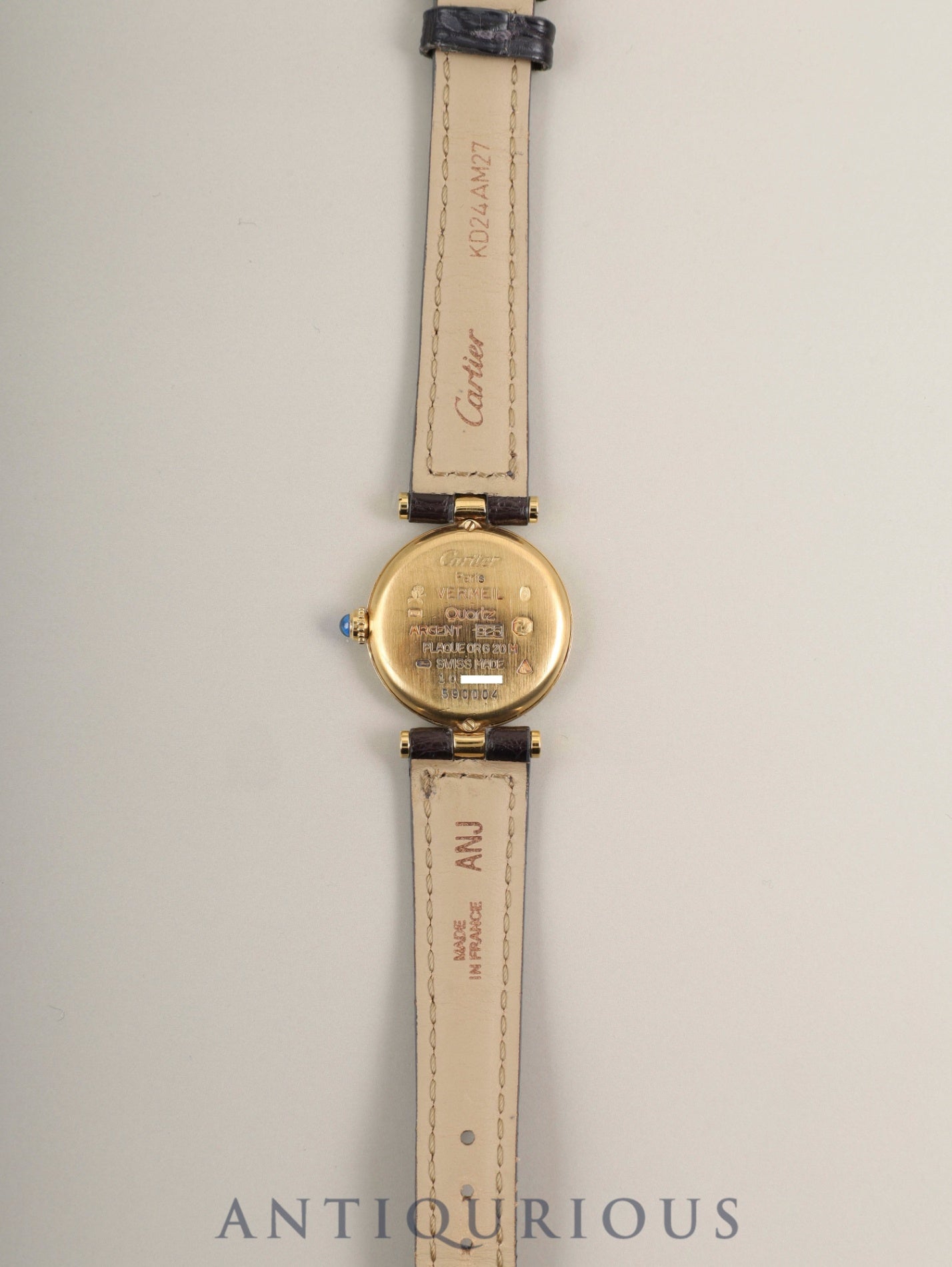Cartier Must Vendome VLC SM W1006554 / 590004 Quartz Cal.690 SV925 Original leather strap Original pin buckle (GP) Side Trinity dial (SWISS marked) Overhauled