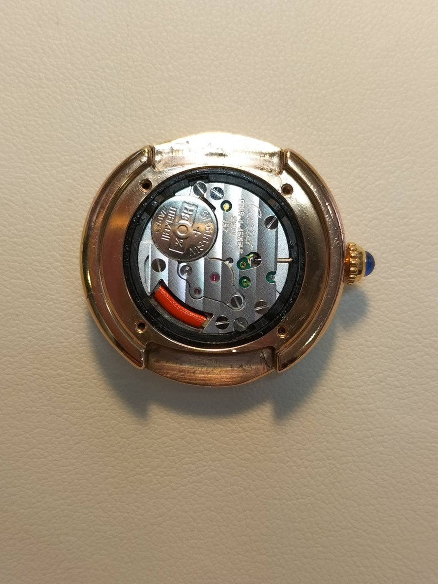 カルティエ マストトリニティ 2438 クォーツ Cal.157 SV925 革 純正Dバックル(GP) シルバーローマン文字盤 箱 オーバーホール済み