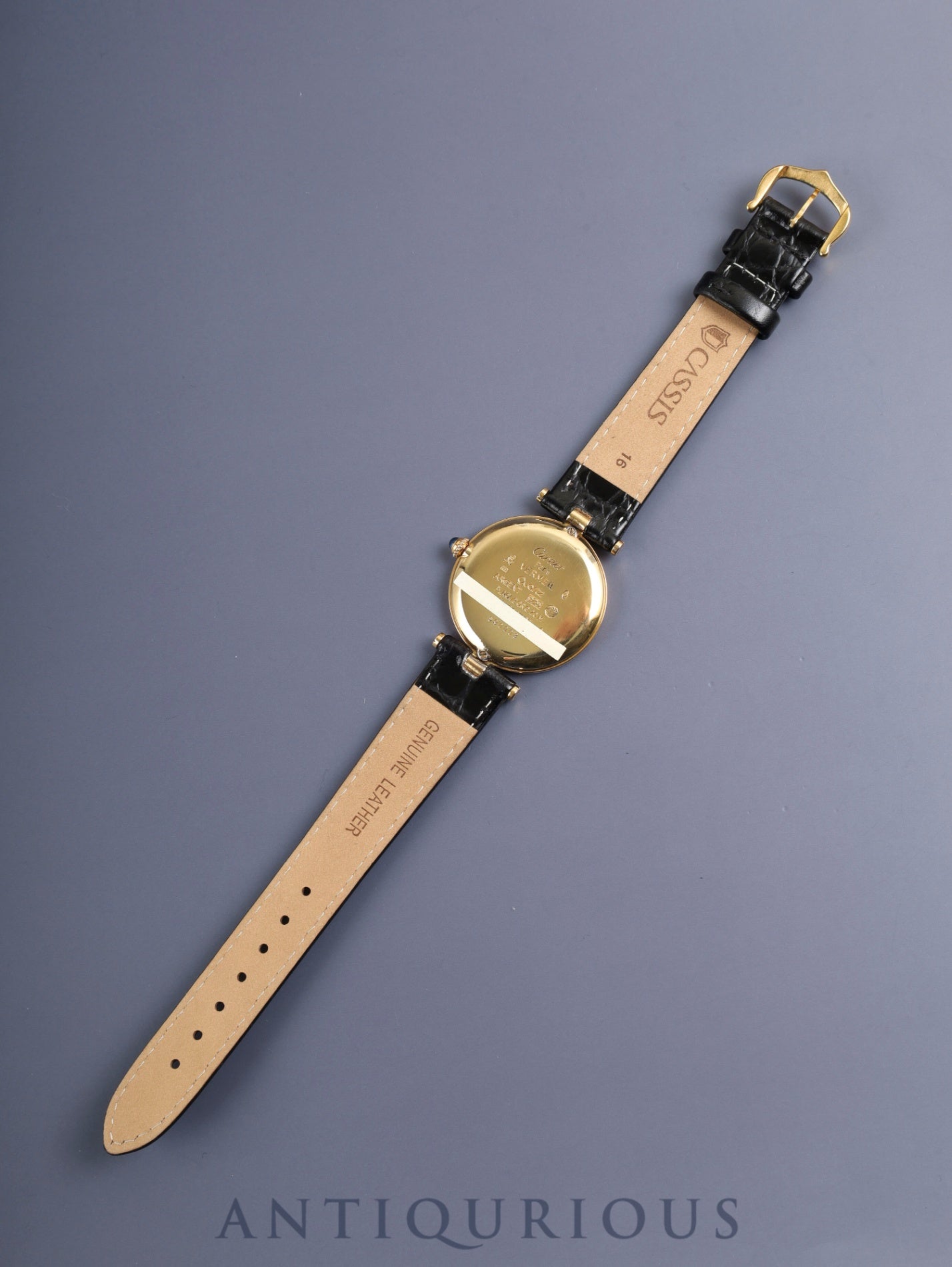 Cartier Must Vendôme VLC LM 590003 Quartz Cal.90 SV925 Leather Strap Original Pin Buckle (GP) Ivory 4-point Roman Numeral Dial Overhauled