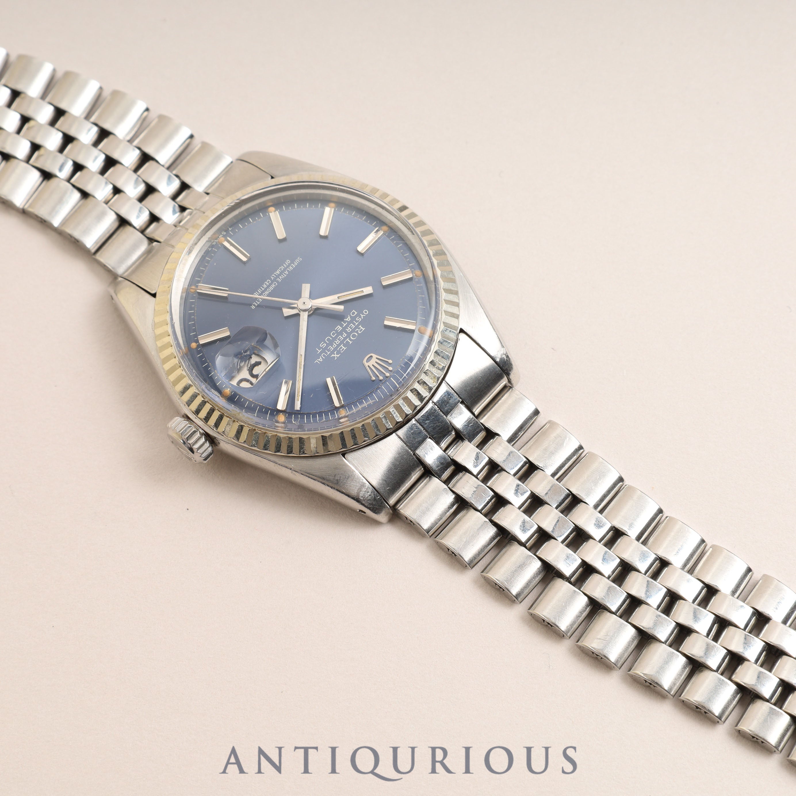 ロレックス デイトジャスト 1601 ブルー文字盤 3番 1971年