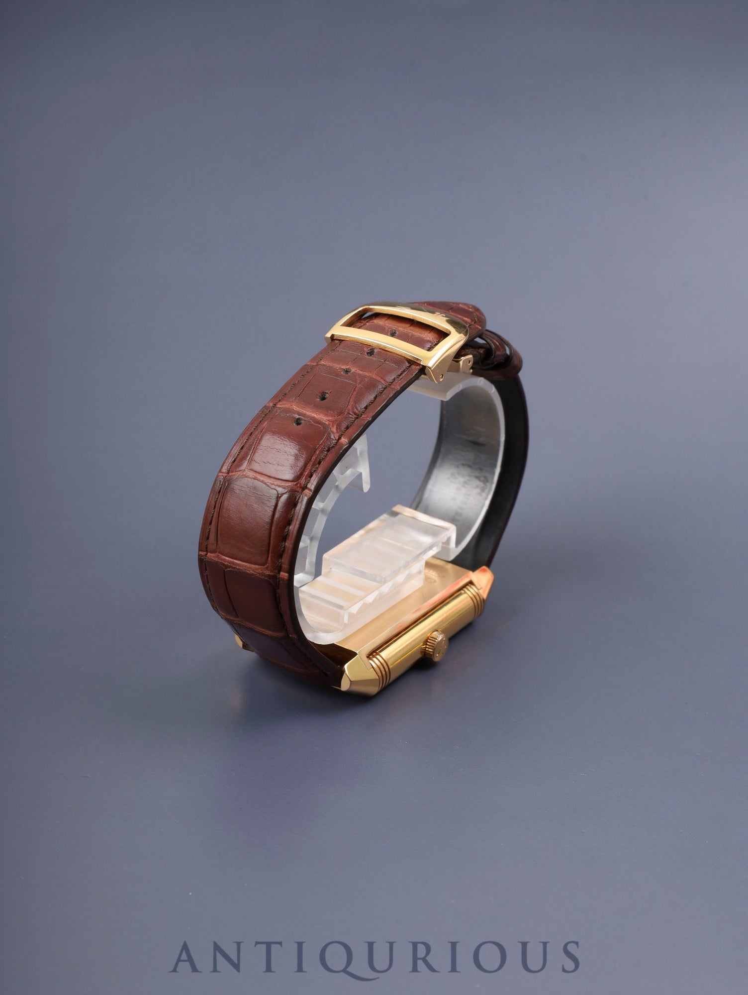 ジャガー・ルクルト グランド レベルソ 273.2.04 / Q3732420 手巻き Cal.976 750PG JEAN ROUSSEAU社革ベルト 純正バックル(750PG)シルバーアラビア文字盤 箱 冊子 保証書 タグ オーバーホール済み