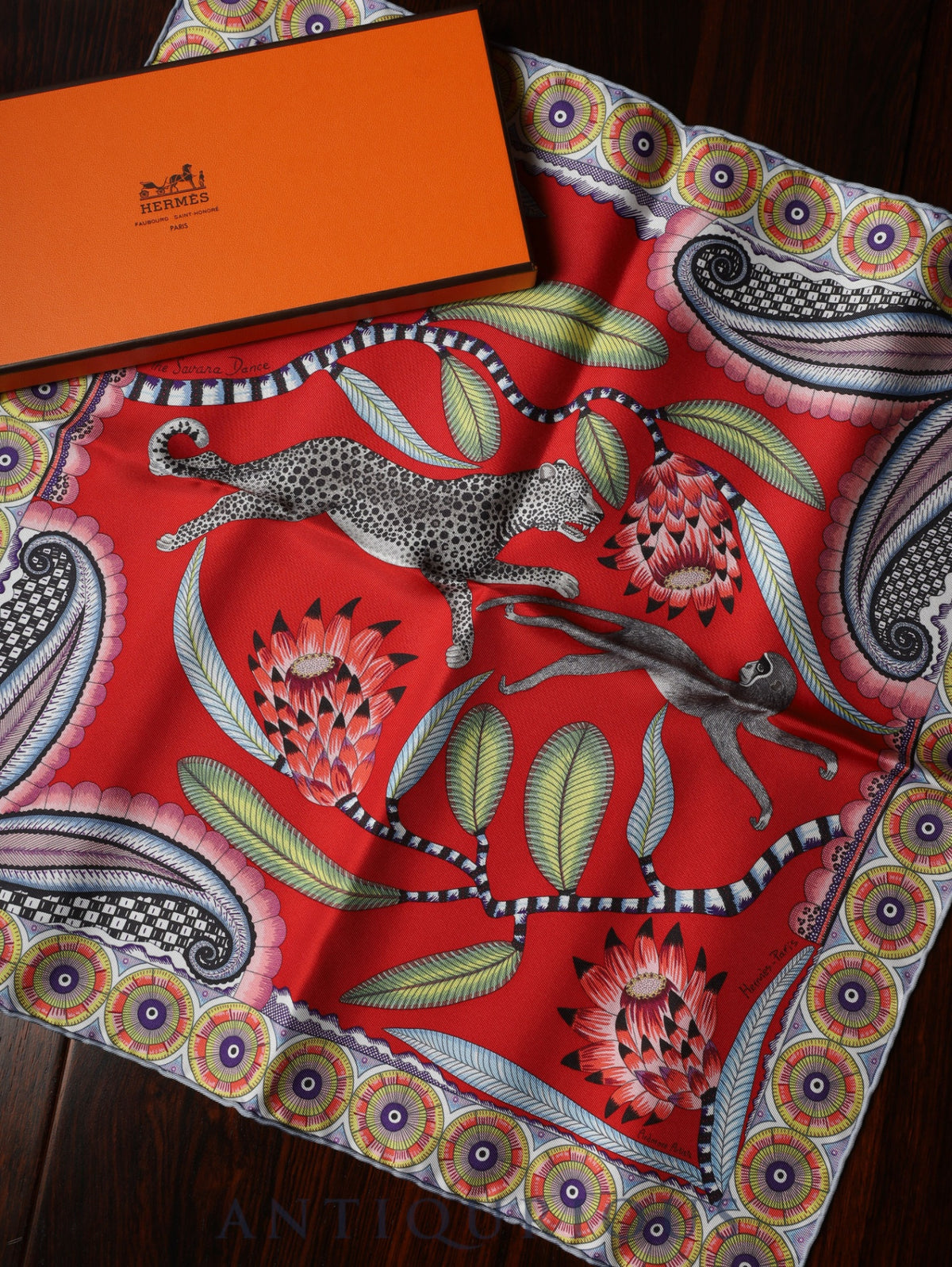 Hermès Scarf Carré 45 The Savana Dance 100% Silk With Box and Tags