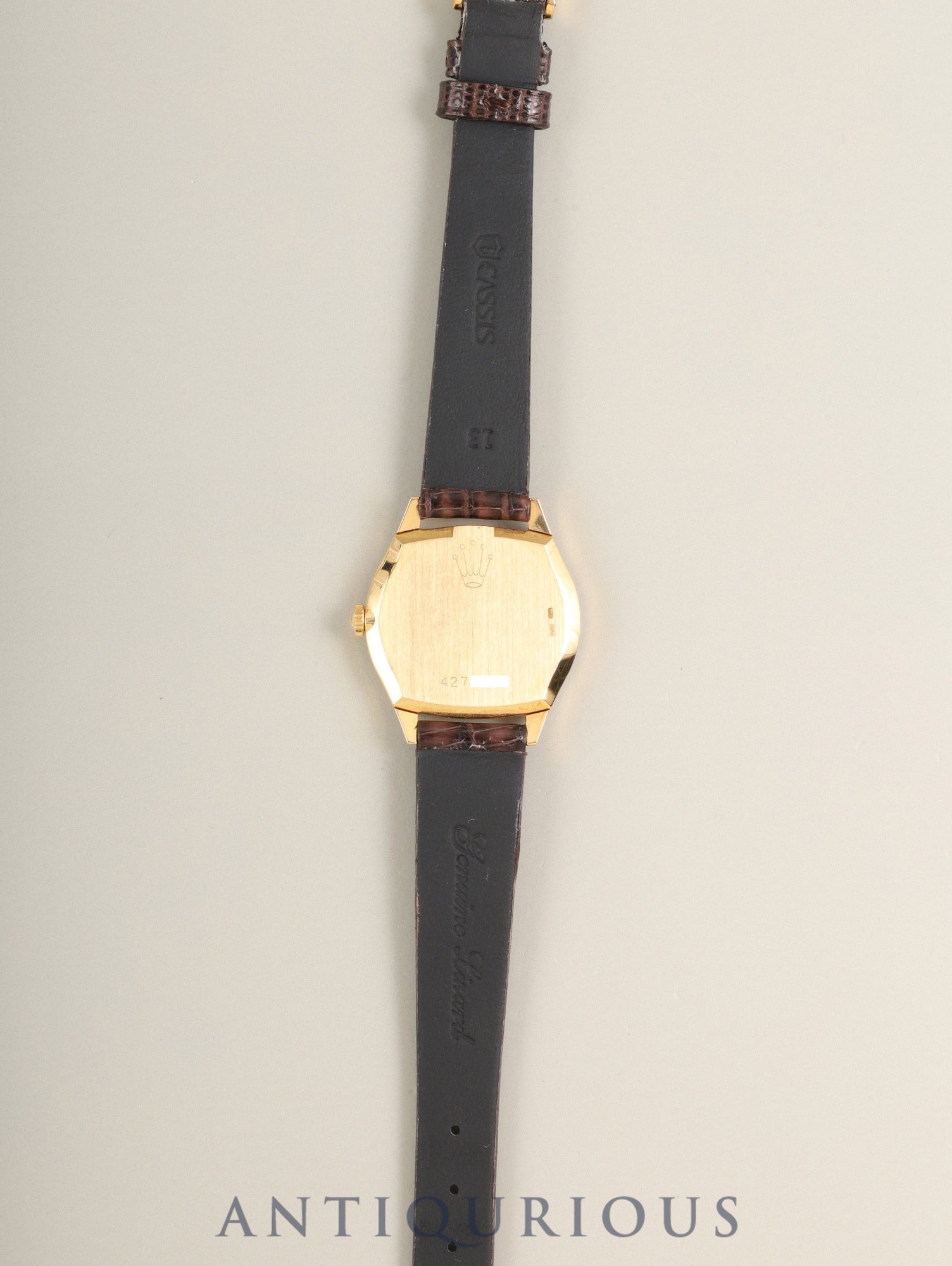 Rolex Cellini 3801 Manual Winding Cal.1600 750YG Leather Original Pin Buckle (GP) Gold Dial 42-serial (1974) Warranty (1978) Booklet Overhauled