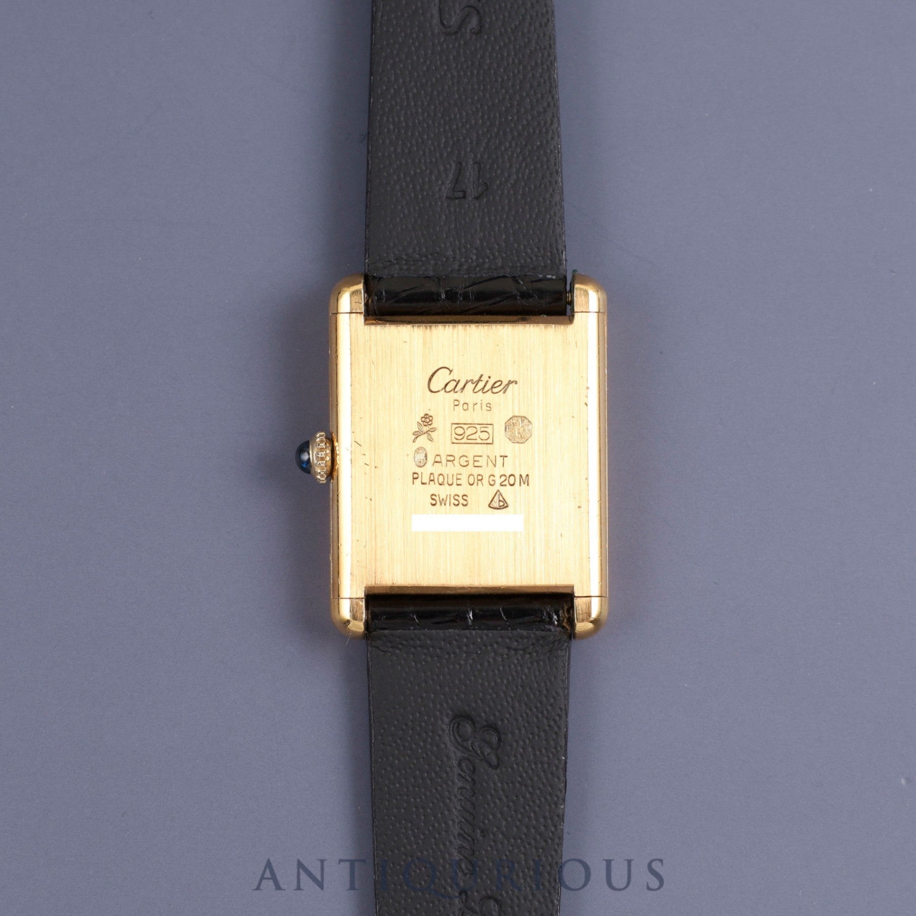 Cartier Must Tank LM Manual winding Cal.78-1 925 Leather Genuine buckle (GP) Black Roman dial Overhauled