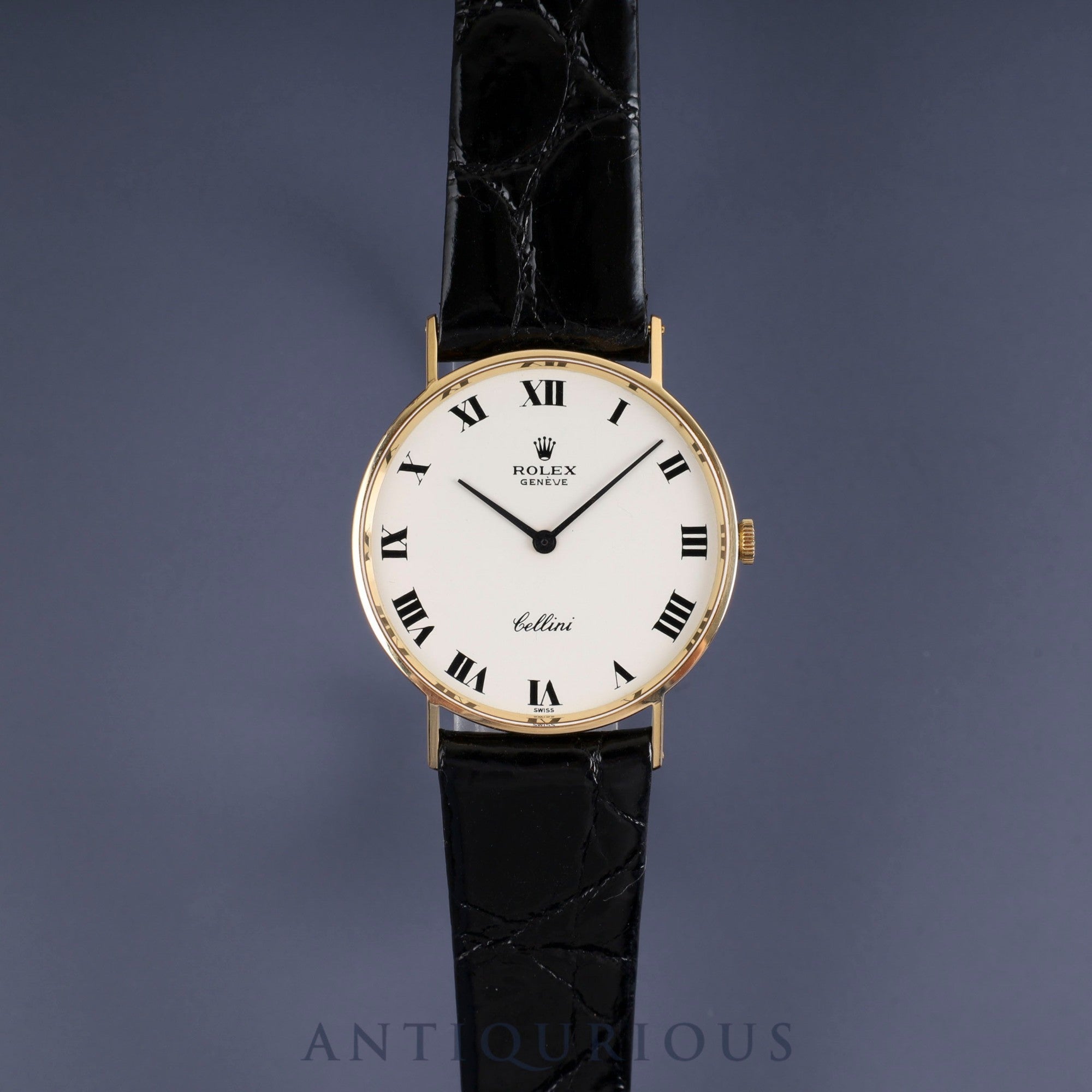 Rolex Cellini 3833 Manual winding Cal.1600 750 Leather Genuine buckle (GP) White Roman dial 1967 (23rd series) Overhauled
