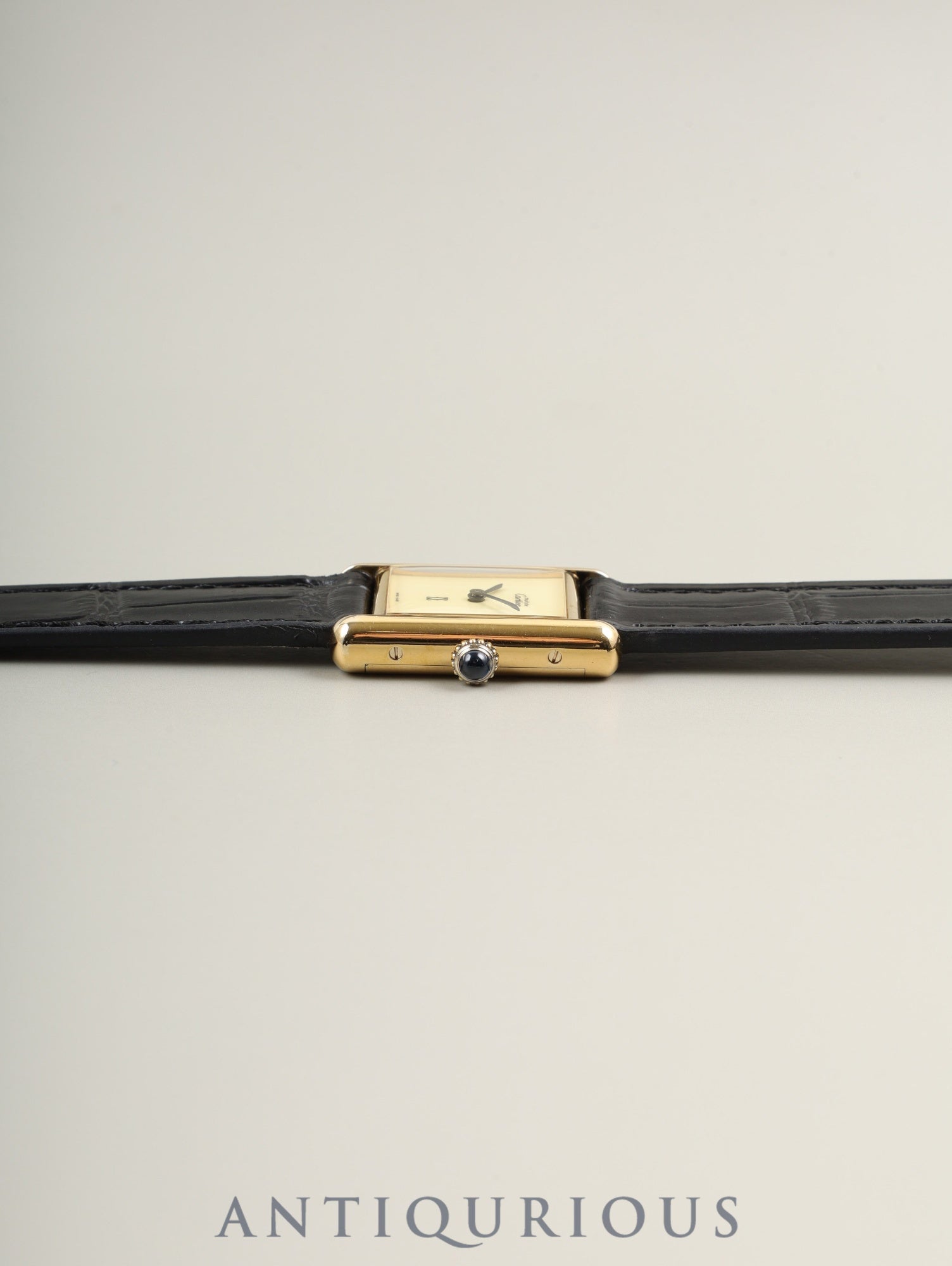 カルティエ マストタンク SM 手巻き Cal.78-1 SV925 革 純正尾錠(GP) アイボリー文字盤(SWISS MADE表記) カルティエブティックにてアフターサービス済み オーバーホール済み