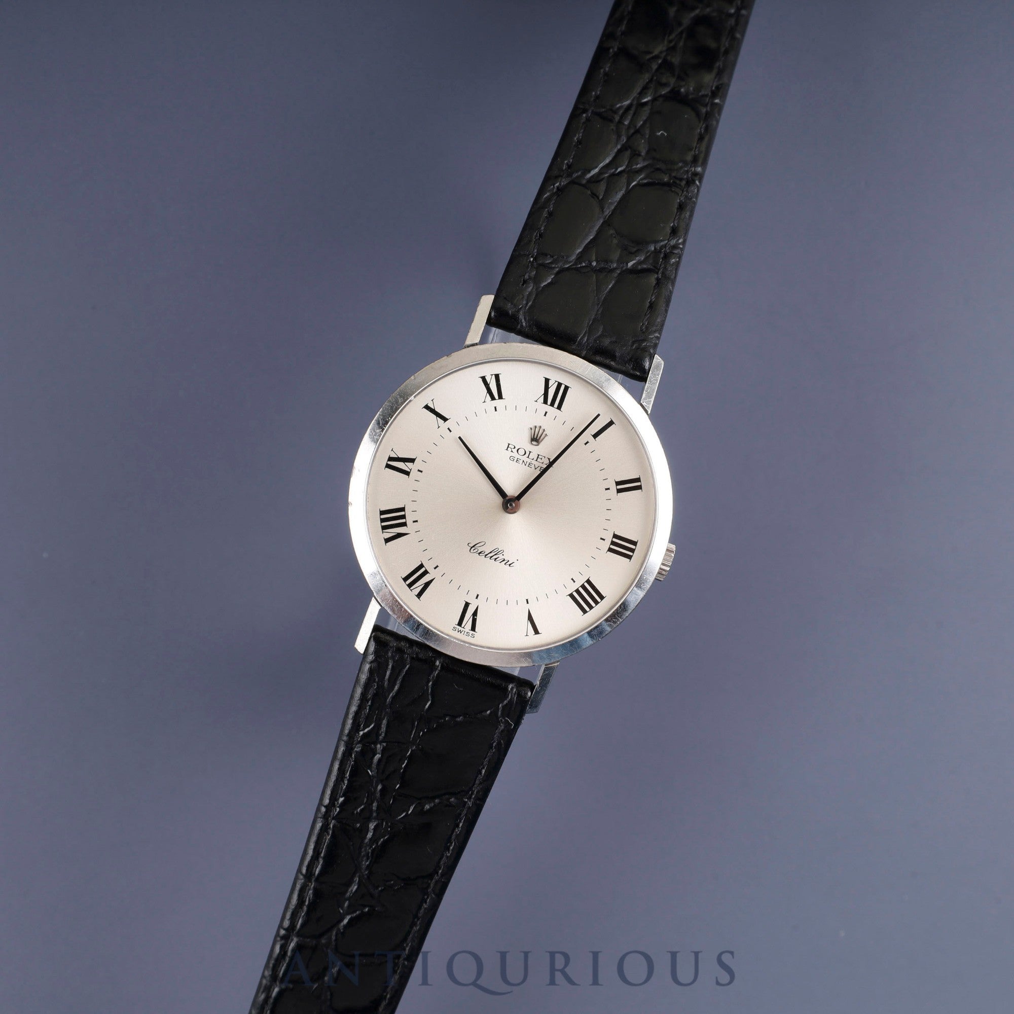 Rolex Cellini 4112 Manual Winding Caliber 1600 750 Leather Strap with Genuine Buckle (750) Silver Dial 42 Series (1974) Box Chief Overhauled