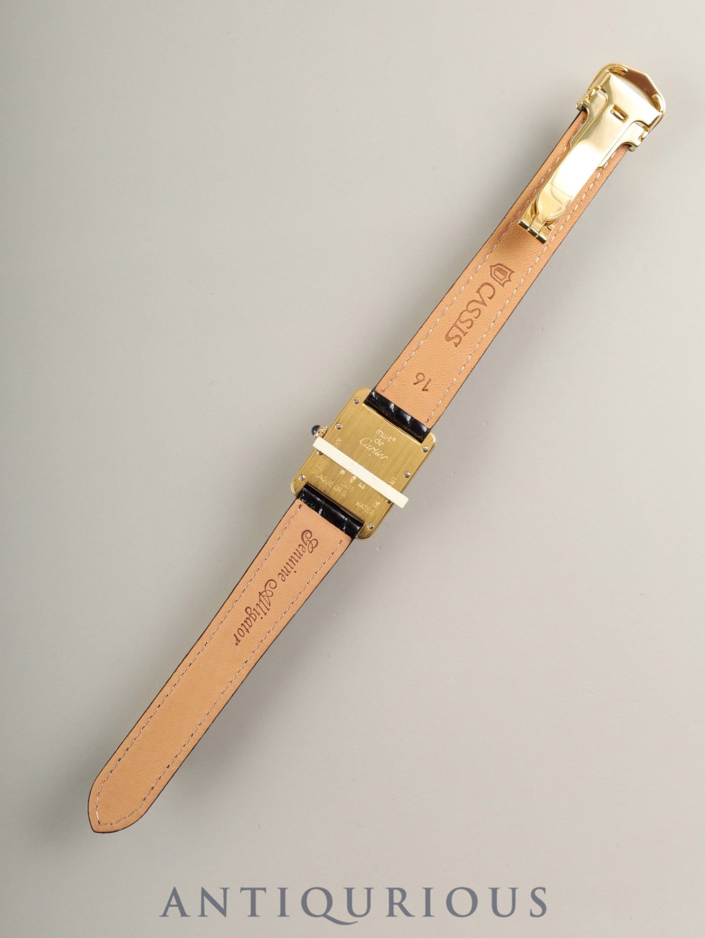 カルティエ マストタンク MM 2415 クォーツ Cal.057 SV925 革 純正Dバックル (GP)ホワイト飛びローマン文字盤(SWISS MADE表記) 箱 オーバーホール済み 新品仕上げ済み