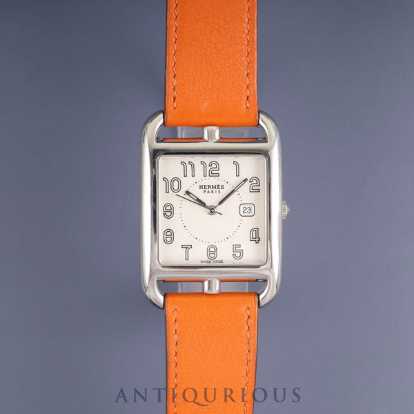 エルメス ケープコッド CC2.710 クォーツ SS 純正革ベルト(□L刻:2008年、使用感あり) 純正Dバックル(SS) シルバー文字盤 オーバーホール済み