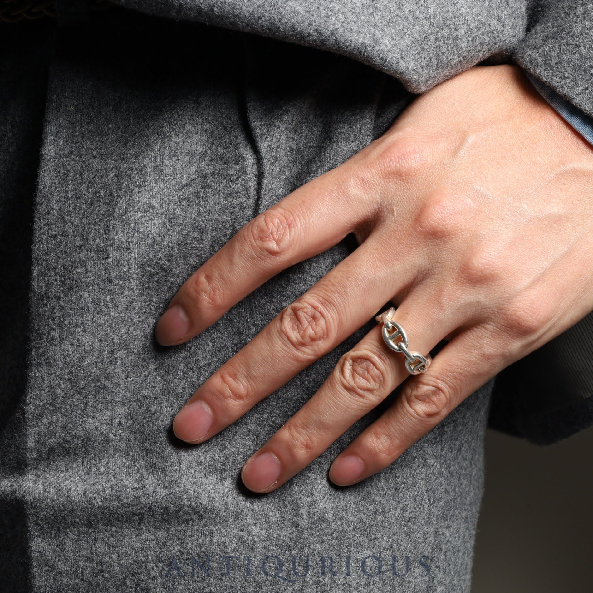 エルメス リング シェーヌダンクル アンシェネ スターリングシルバー #57 箱